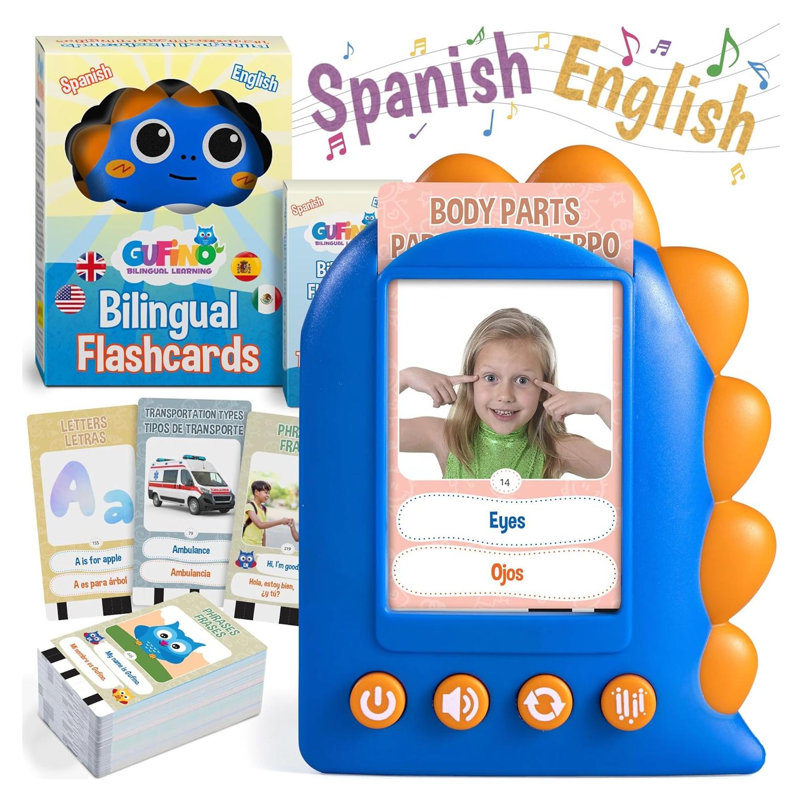 Tarjetas Flash Hablantes GUFINO - 300 Tarjetas Bilingües para Niños