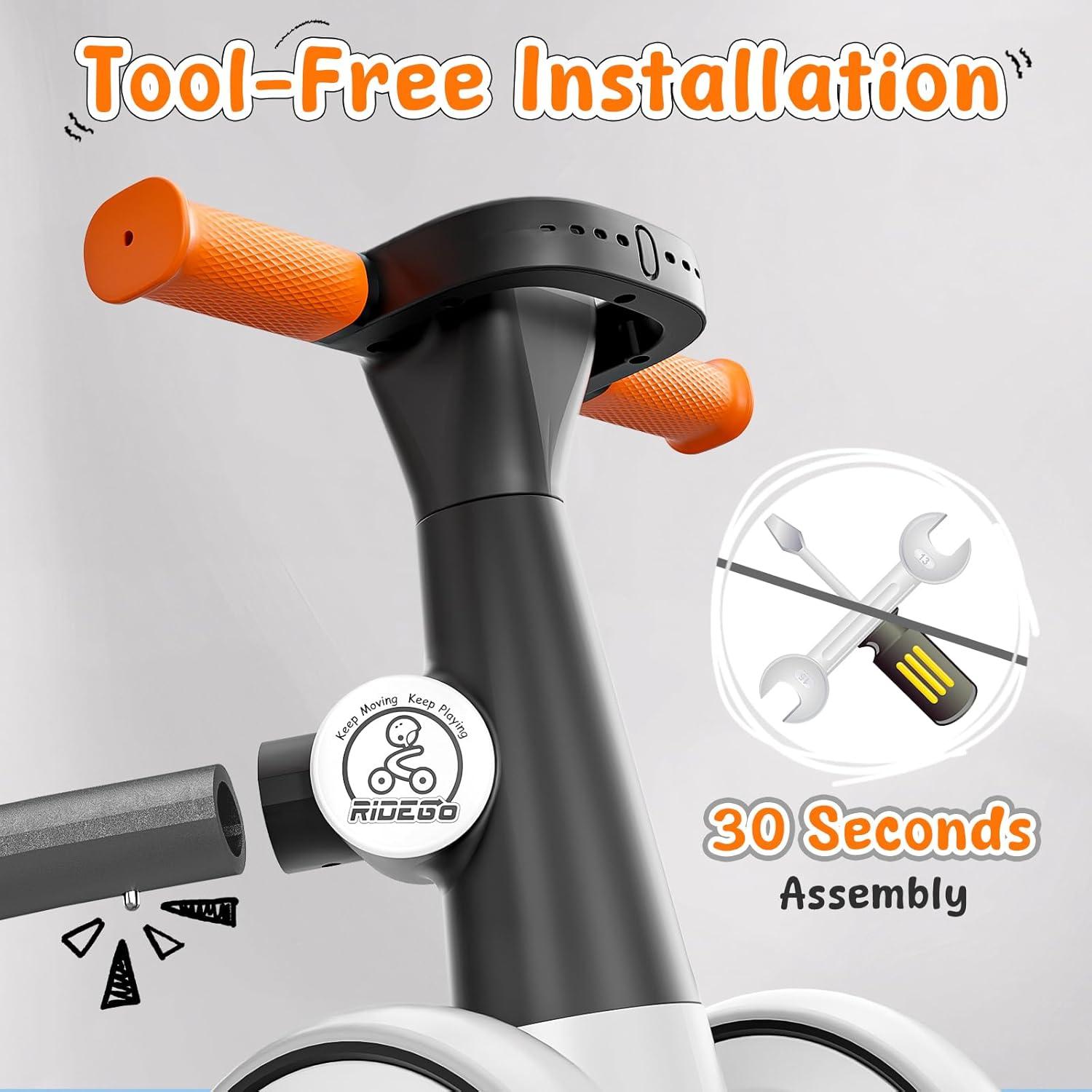 Bicicleta de Equilibrio Ridego para Bebés 1-3 Años con Música