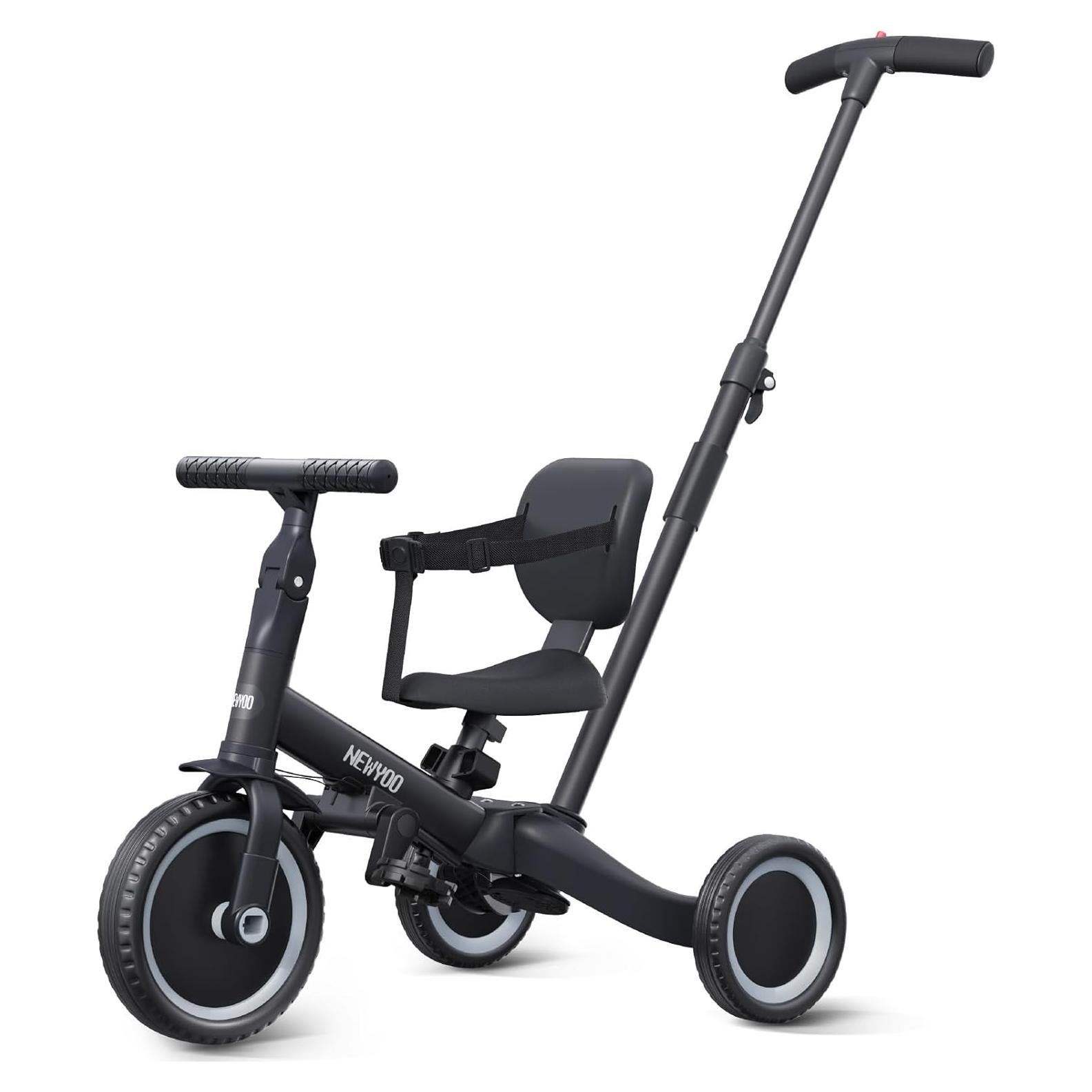 Triciclo Convertible Newyoo TR007 para Niños 1-3 Años Negro
