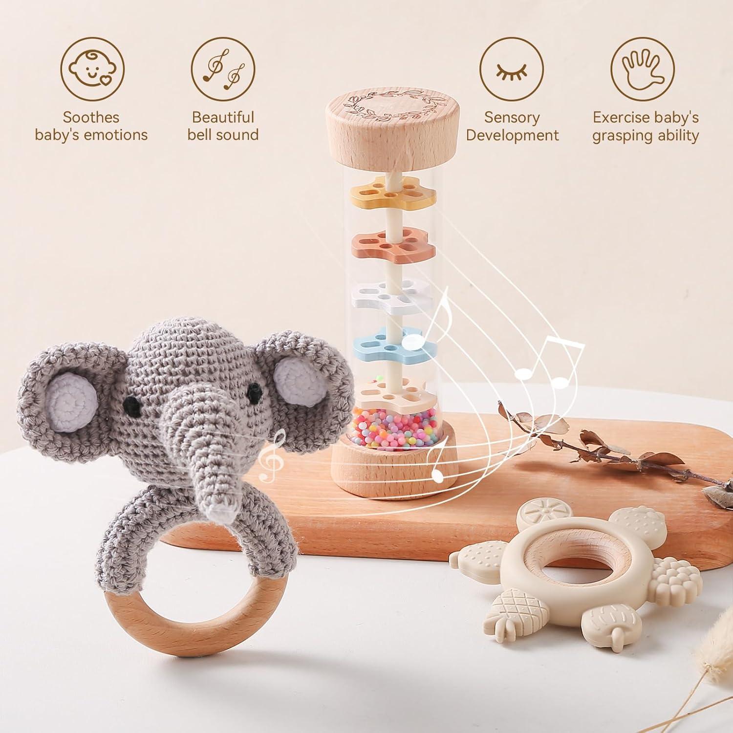 Juego de Sonajeros de Madera Youuys - 3 Piezas para Bebés