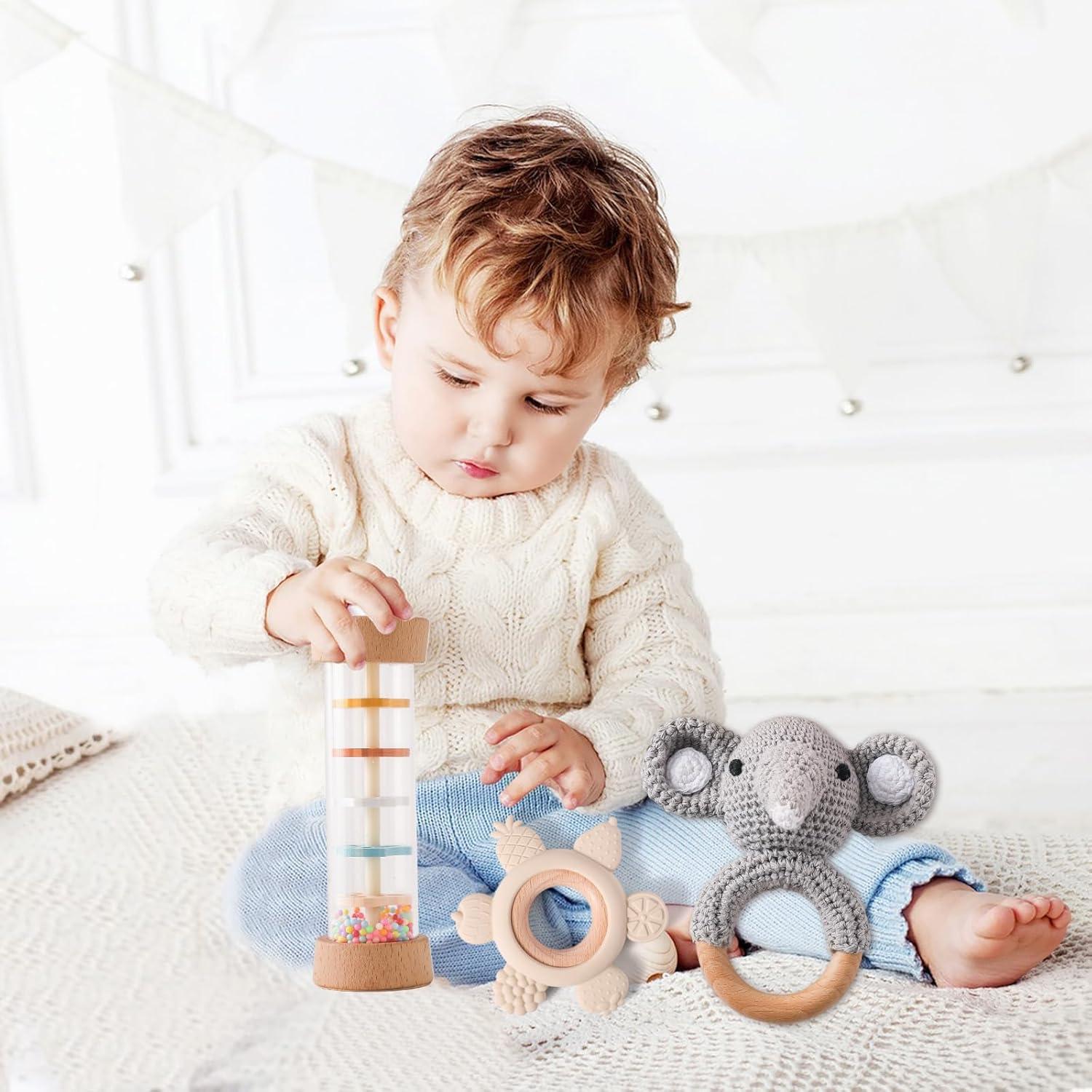 Juego de Sonajeros de Madera Youuys - 3 Piezas para Bebés