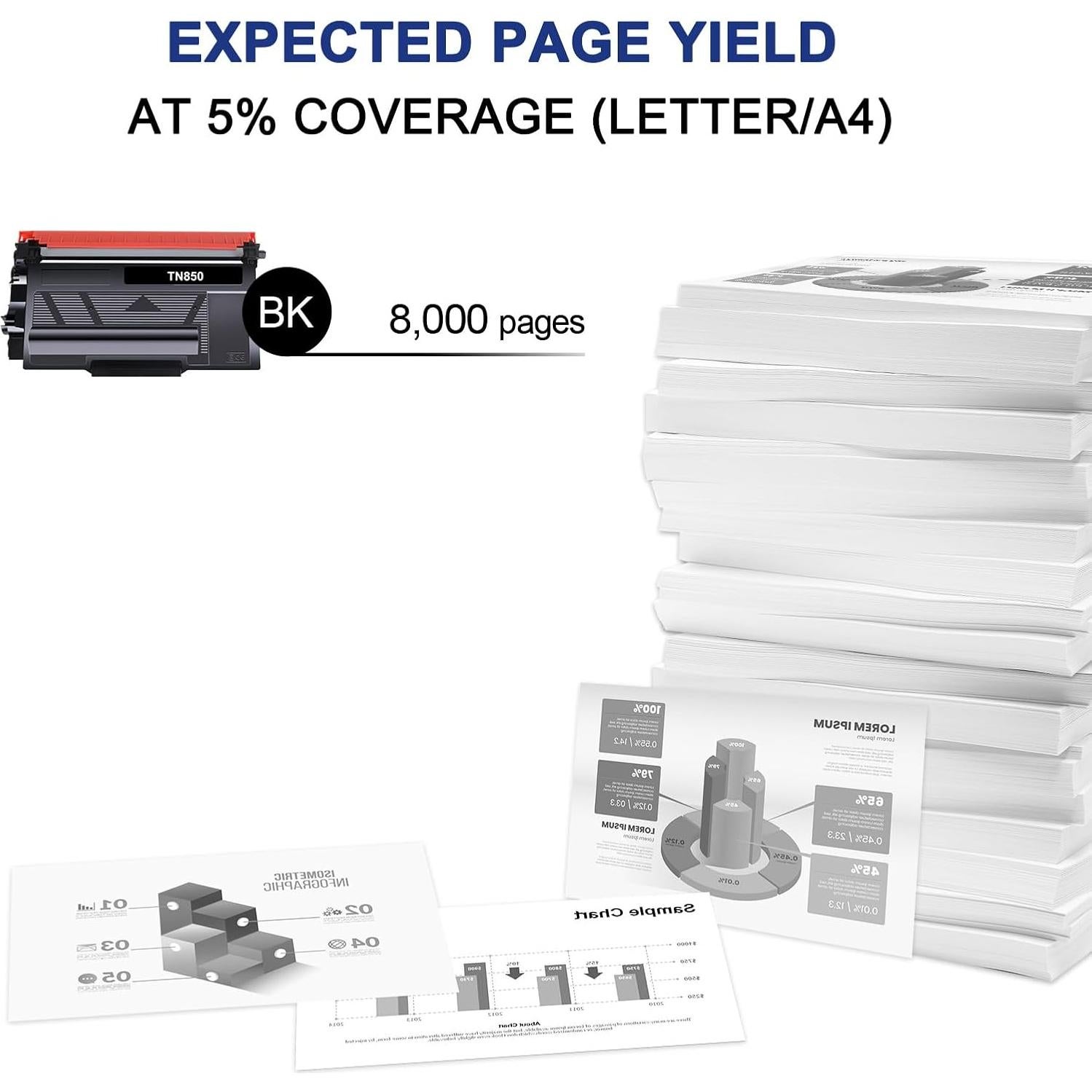 Cartucho de Tóner Alto Rendimiento TN-850 TN-820 para Brother