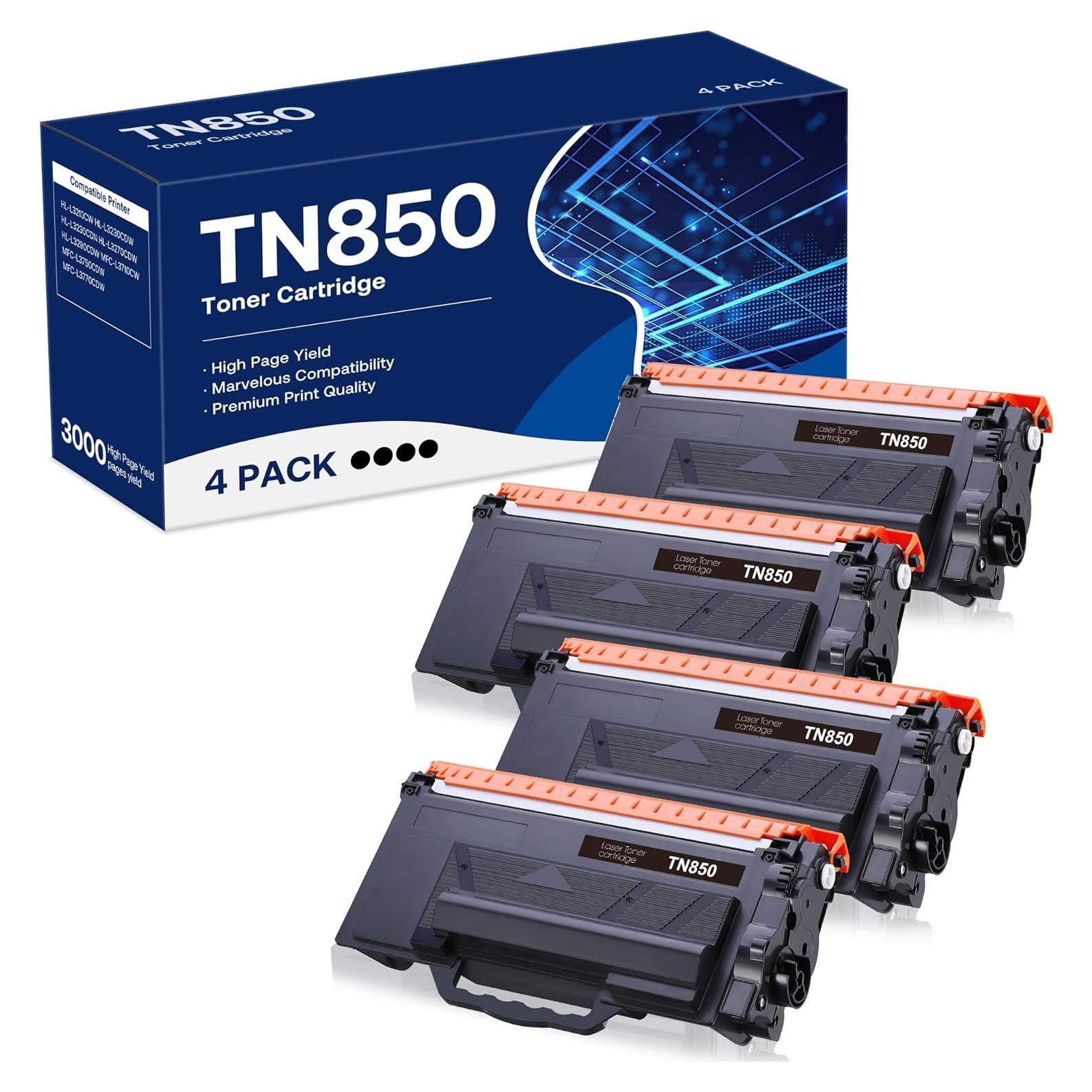 Cartucho de Tóner Negro WEAREC TN-850 Compatible 4-Pack