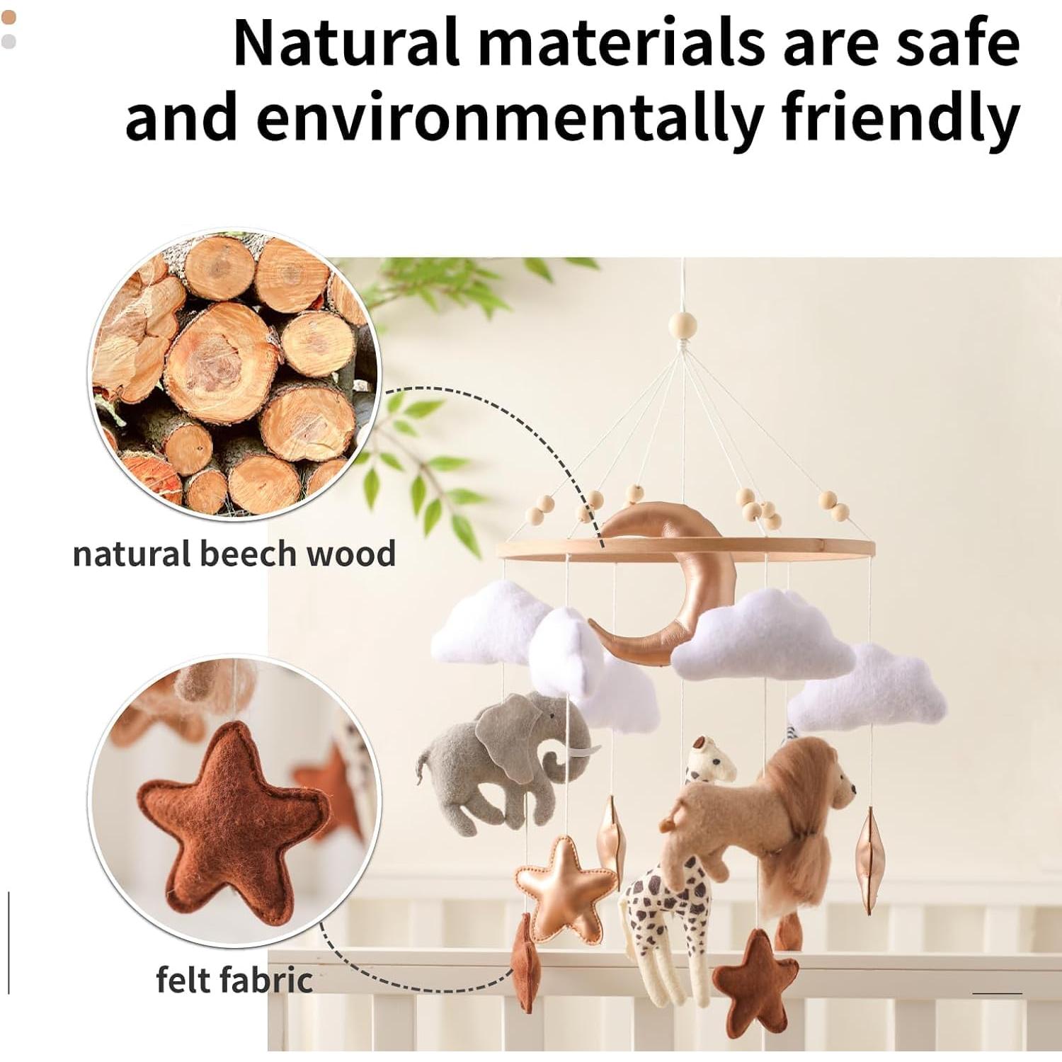 Móvil para cuna Ikubigu Reino Animal 23.5x23.5x52 cm