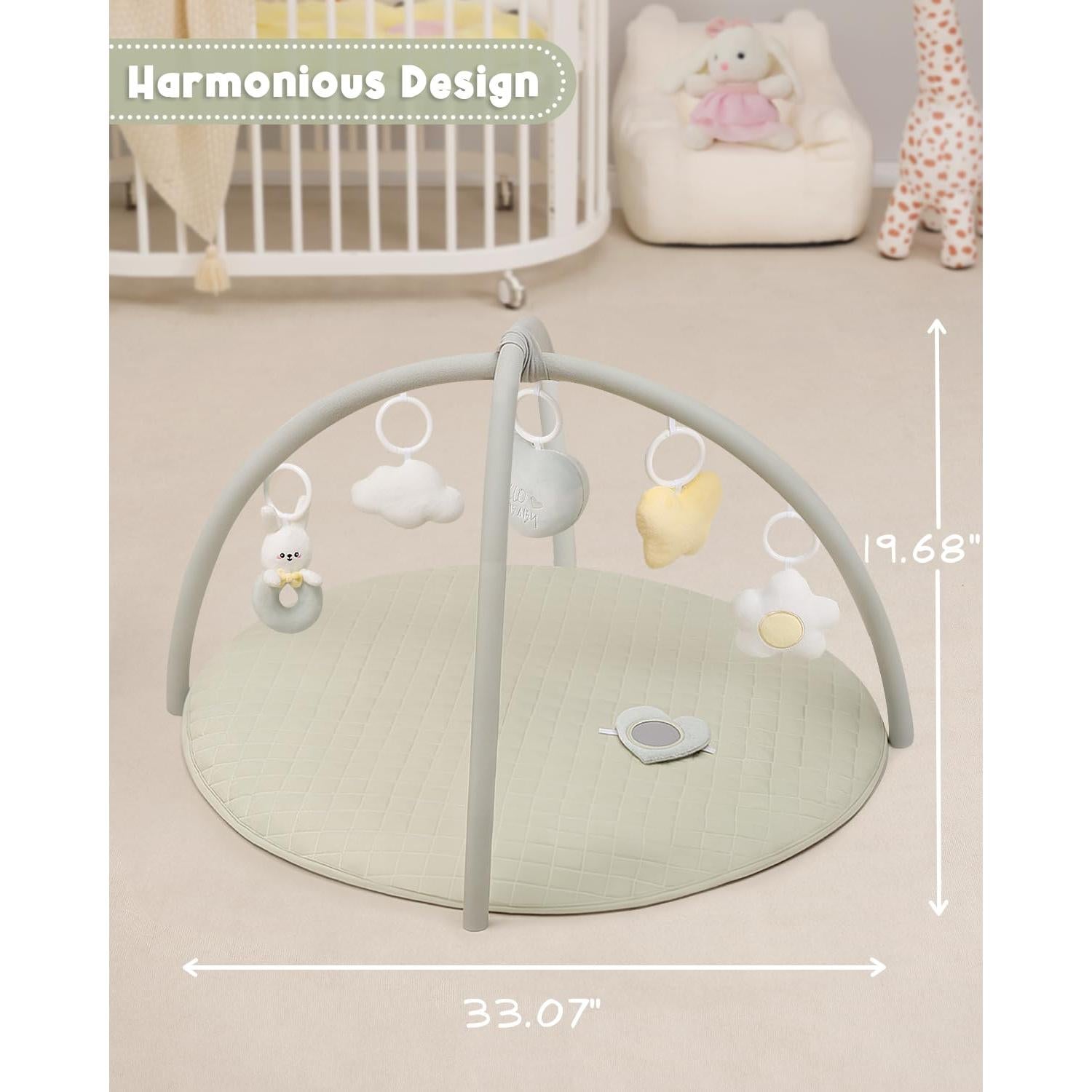 Gimnasio de Juego para Bebés PIIKAGO Verde 84cm con 6 Juguetes