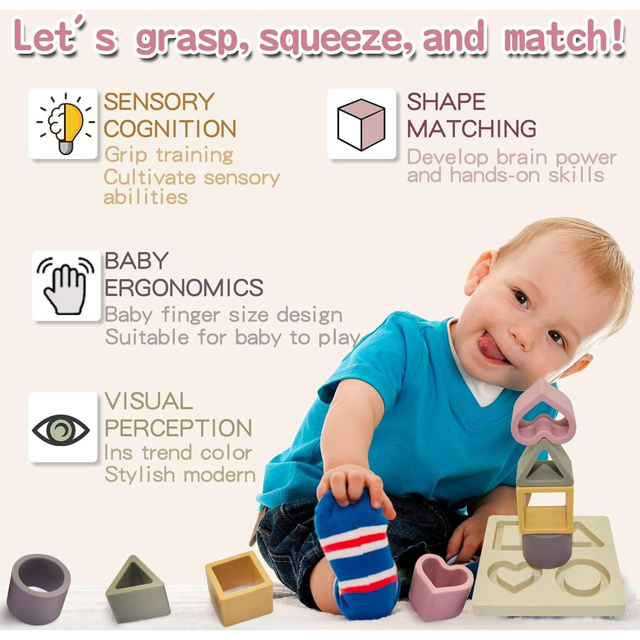 Juguete de Apilamiento y Clasificación HETOMI Silicona 12cm