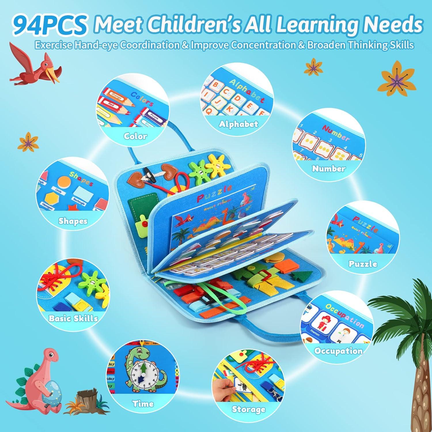 Tablero Ocupado Montessori Quiet Flower 8 en 1 para Niños