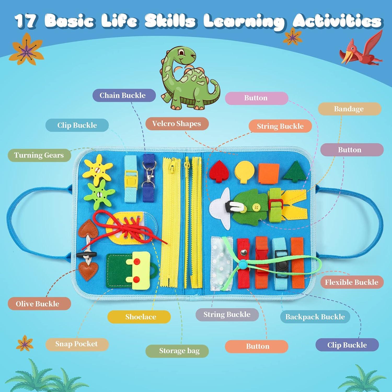 Tablero Ocupado Montessori Quiet Flower 8 en 1 para Niños