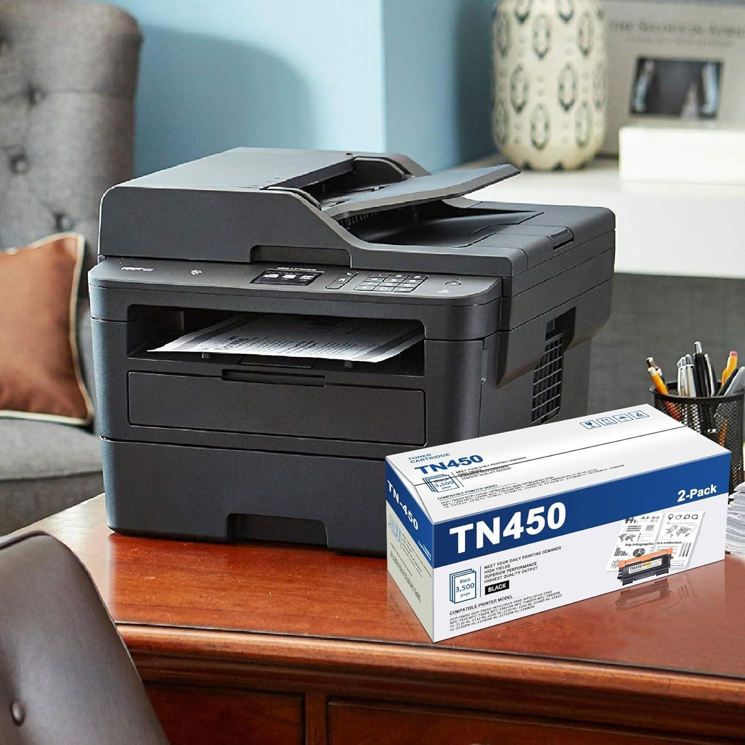 Cartucho de Tóner Negro TN-450 Aluminio 2-Pack Alto Rendimiento