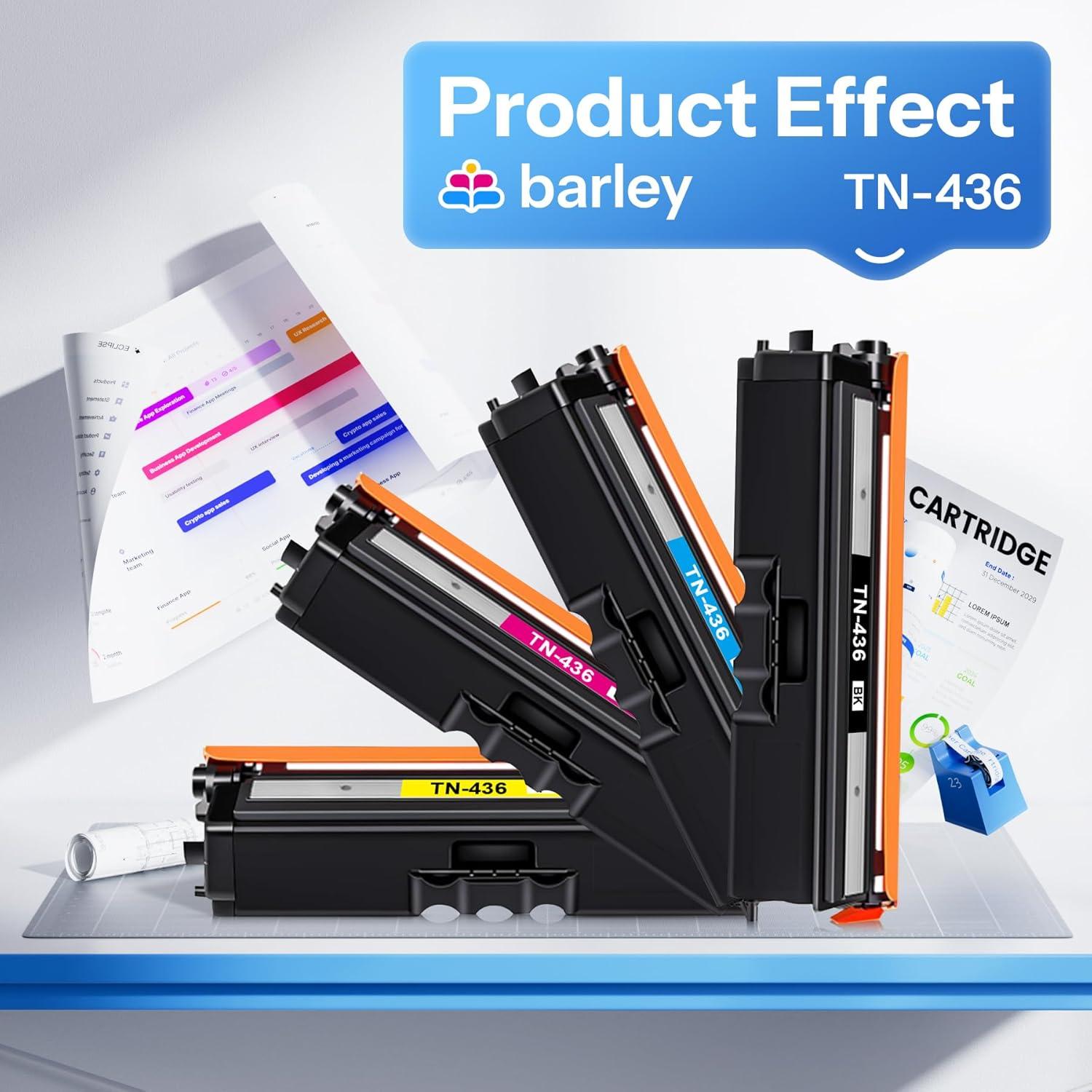 Cartucho de Tóner Super Alta Capacidad Barley TN436 - 4 Paquete