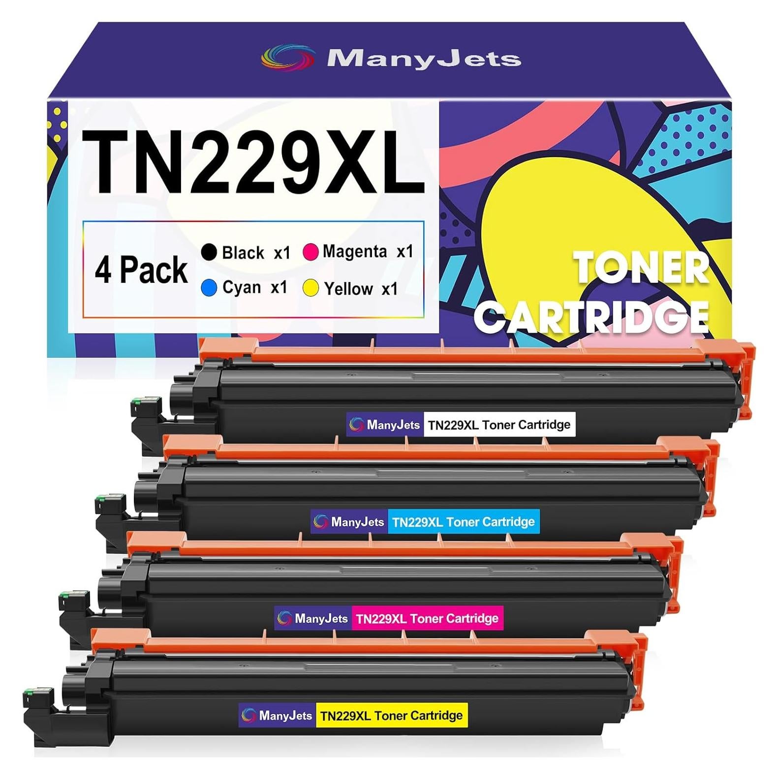 Cartucho de Tóner Compatible ManyJets TN229XL para Brother - 4 Pzs