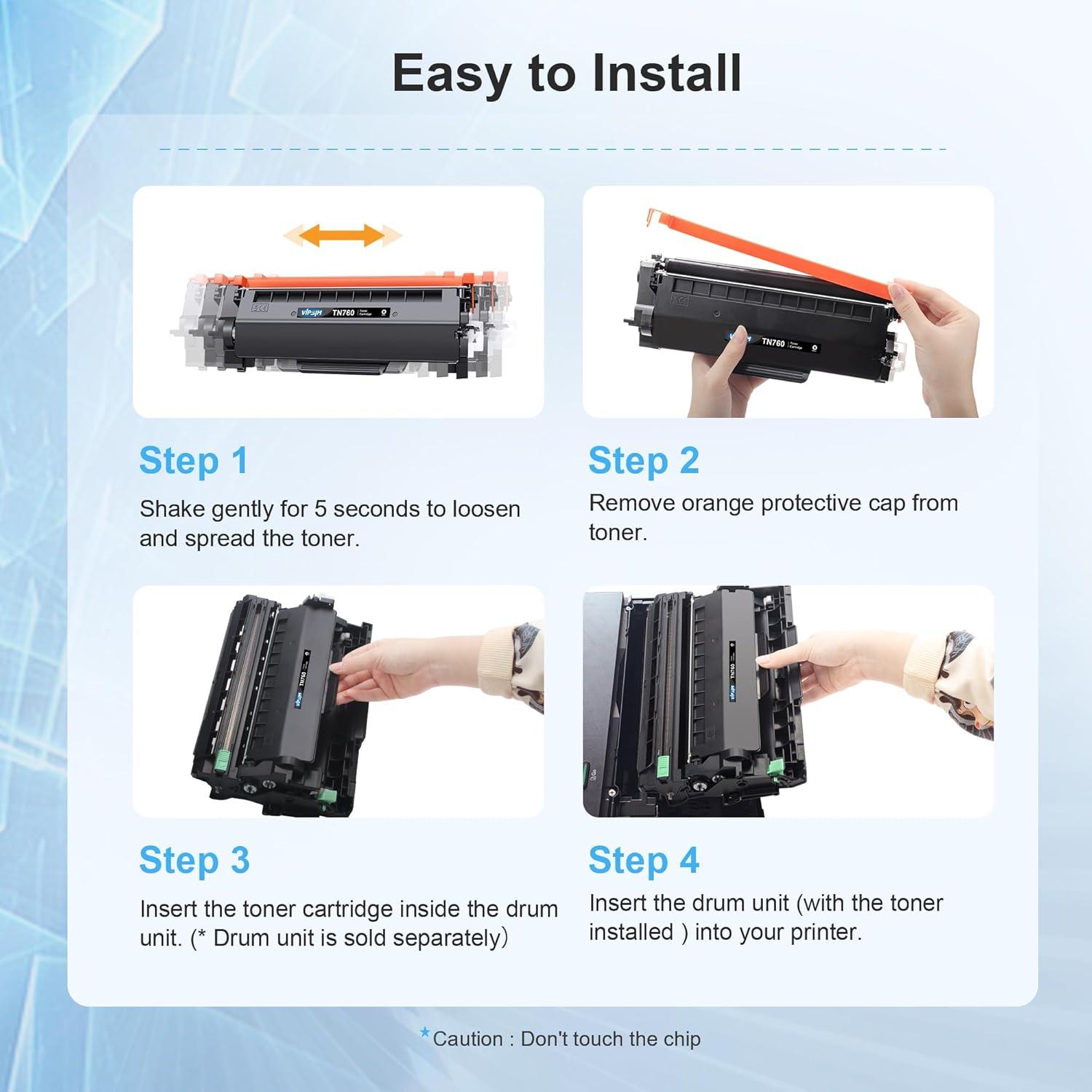 Tóner TN760 Negro Brother - 4 Cartuchos, 3000 Páginas