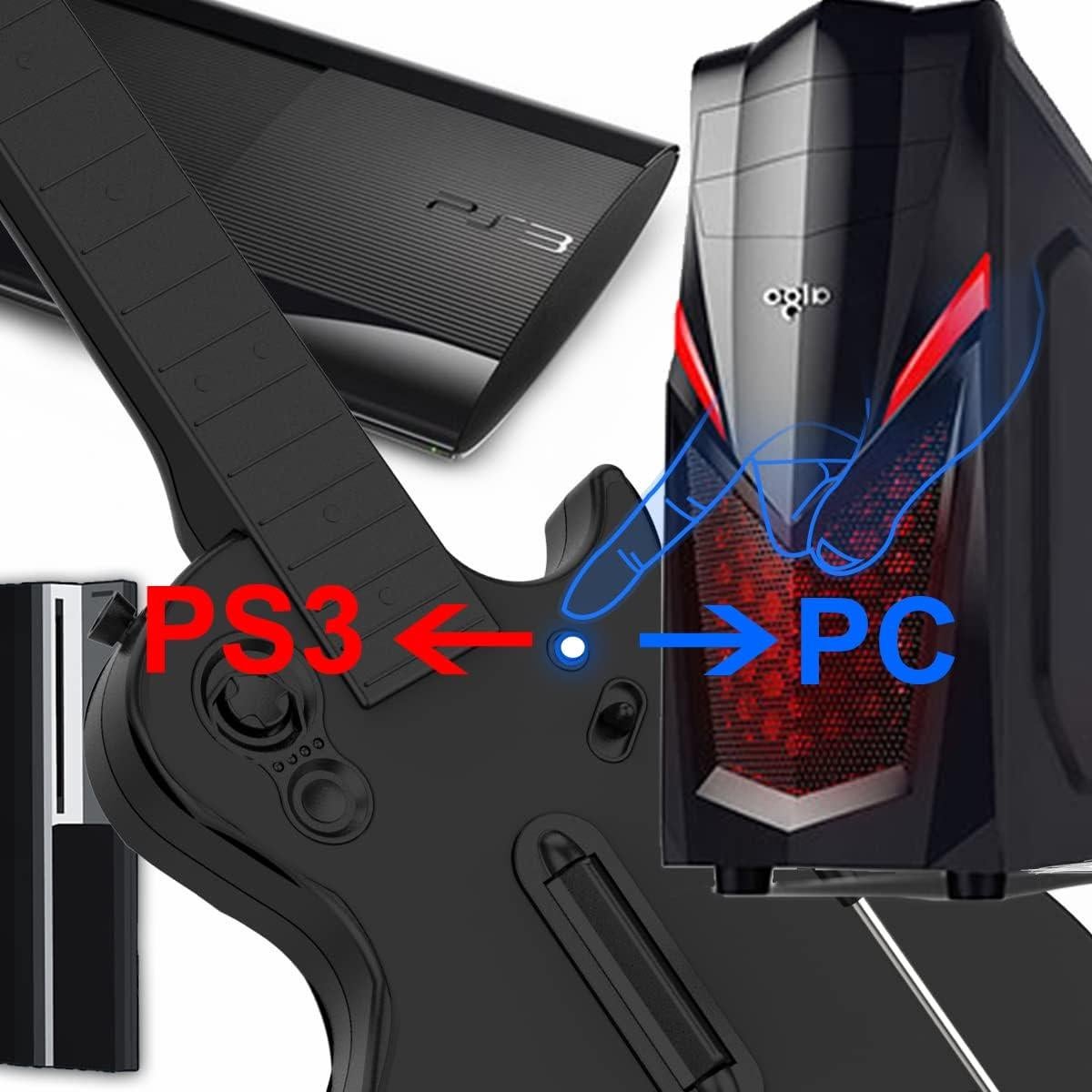 Controlador de guitarra inalámbrico NBCP para PC y PS3 - Negro