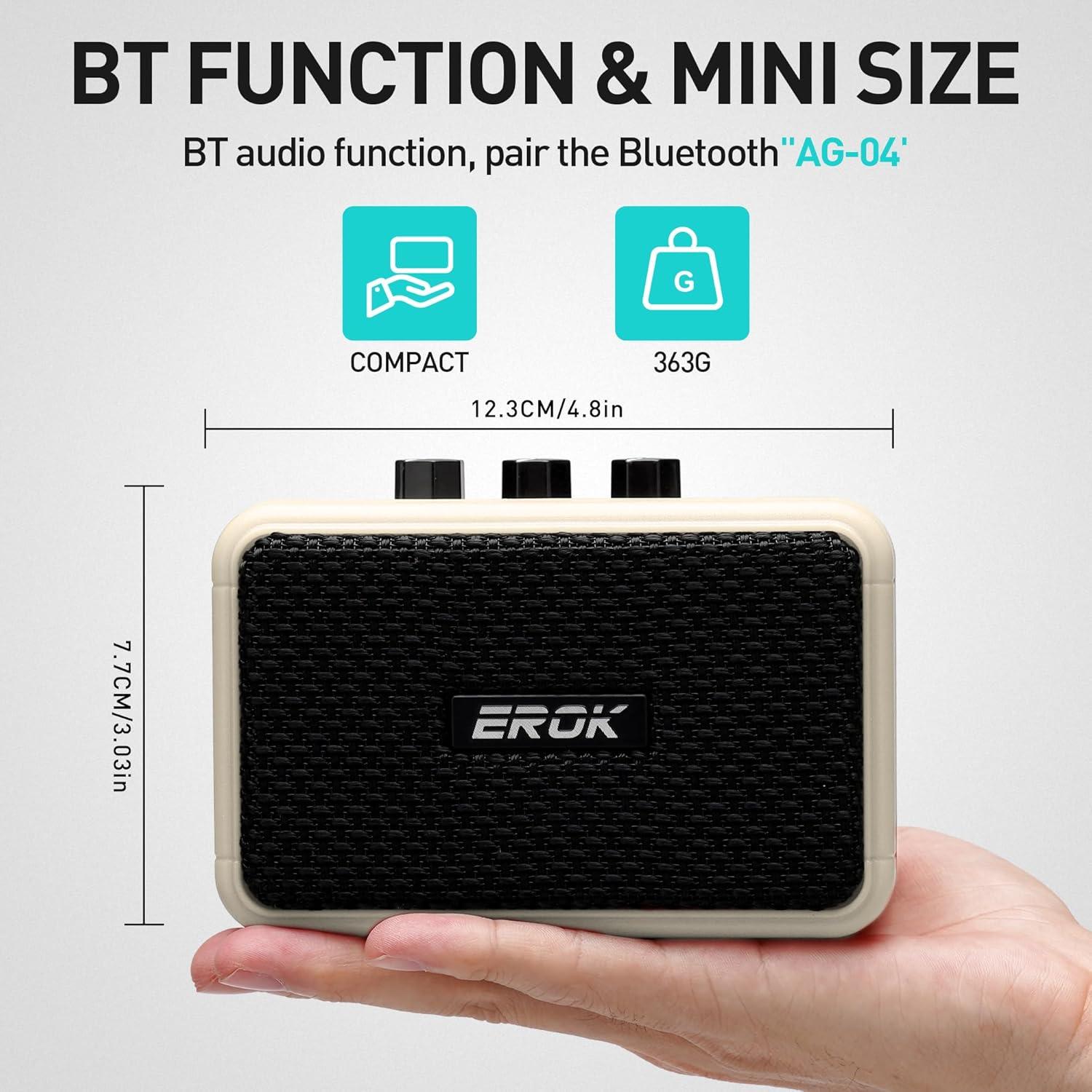 Amplificador de guitarra eléctrica EROK EK-AG-04 5W Bluetooth Beige