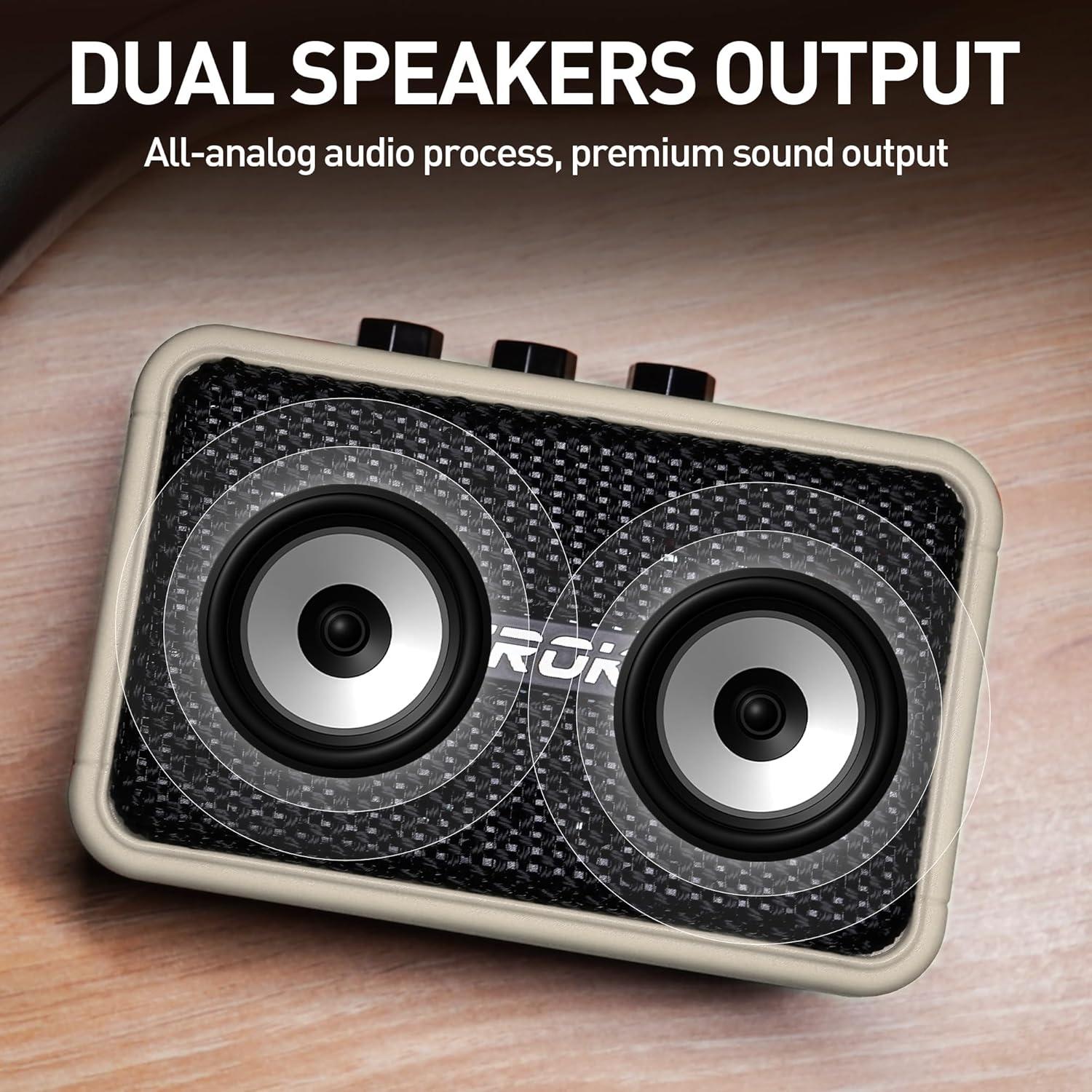 Amplificador de guitarra eléctrica EROK EK-AG-04 5W Bluetooth Beige