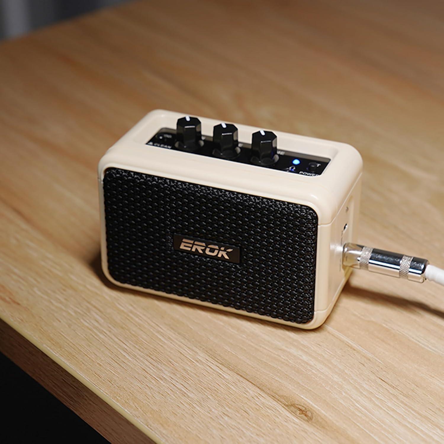 Amplificador de guitarra eléctrica EROK EK-AG-04 5W Bluetooth Beige