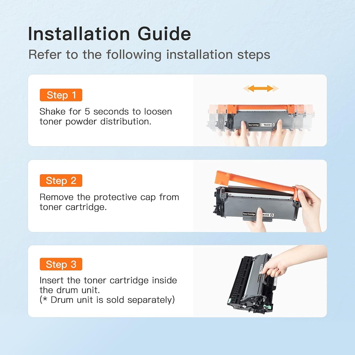 Cartuchos de tóner E-Z Ink TN450 para Brother - 4 Negro