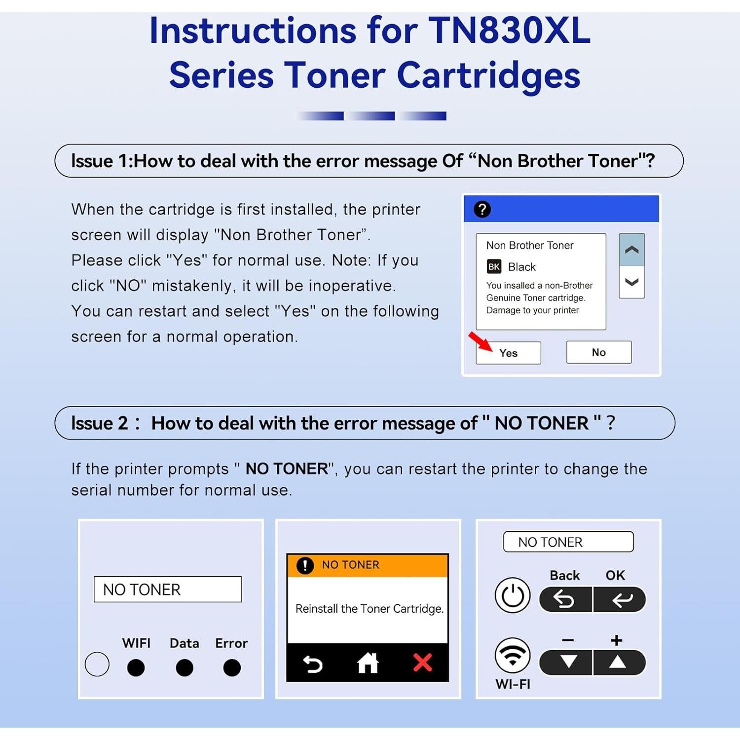 Tóner Compatible Gresinly TN830XL Negro 4-Pack para Brother
