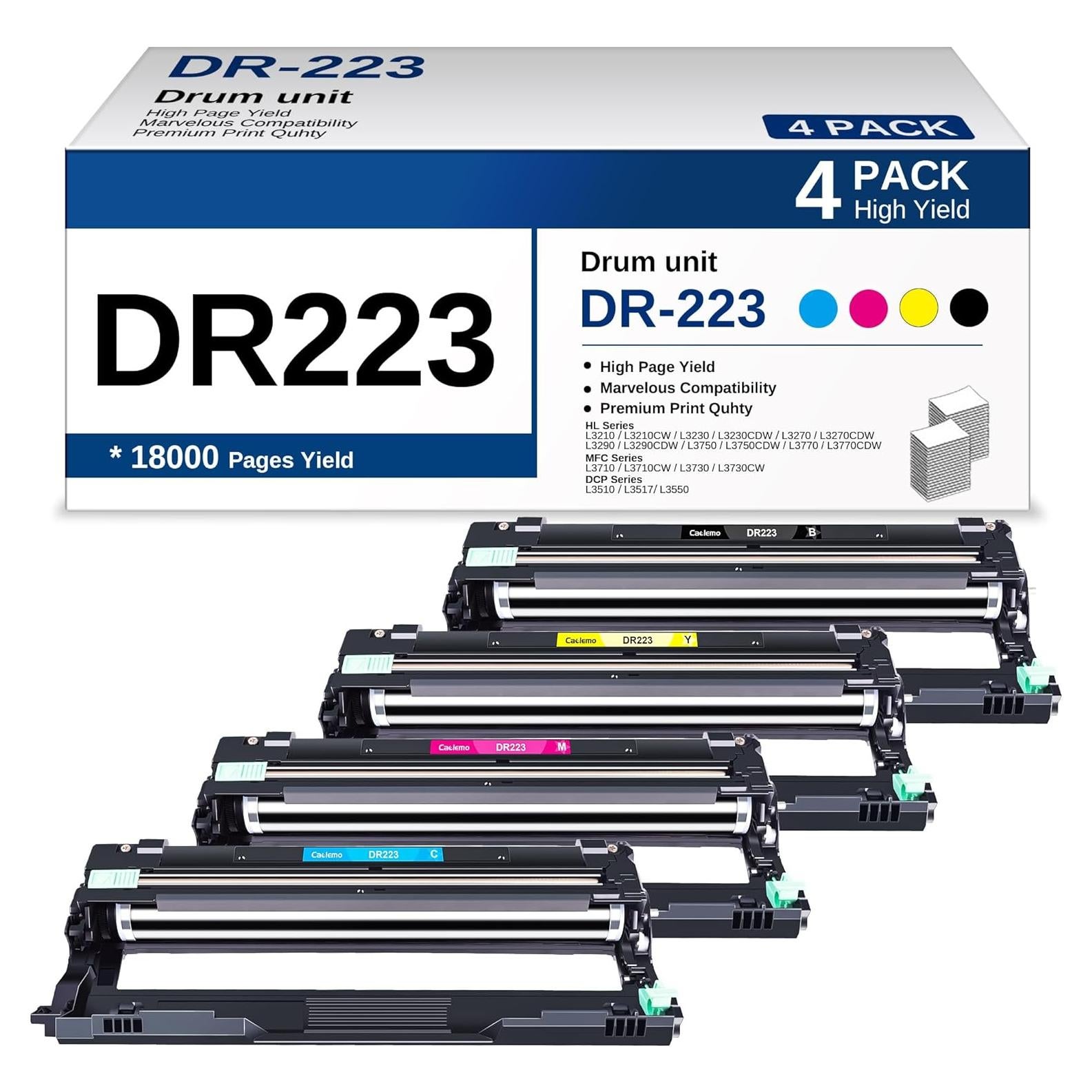 Unidad de tambor Caclemo DR223CL para Brother - 4 colores