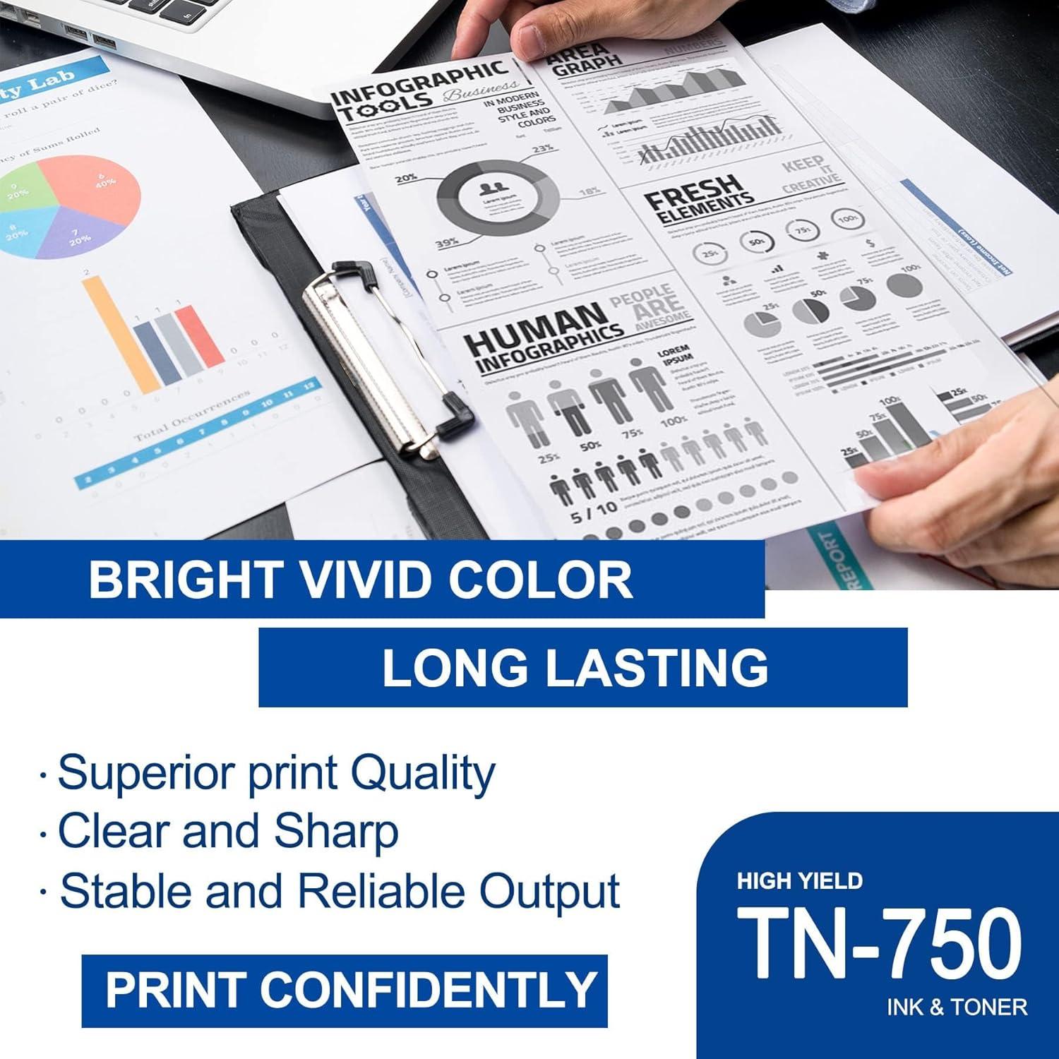 Cartucho de Tóner Negro TN750 Alto Rendimiento Brother