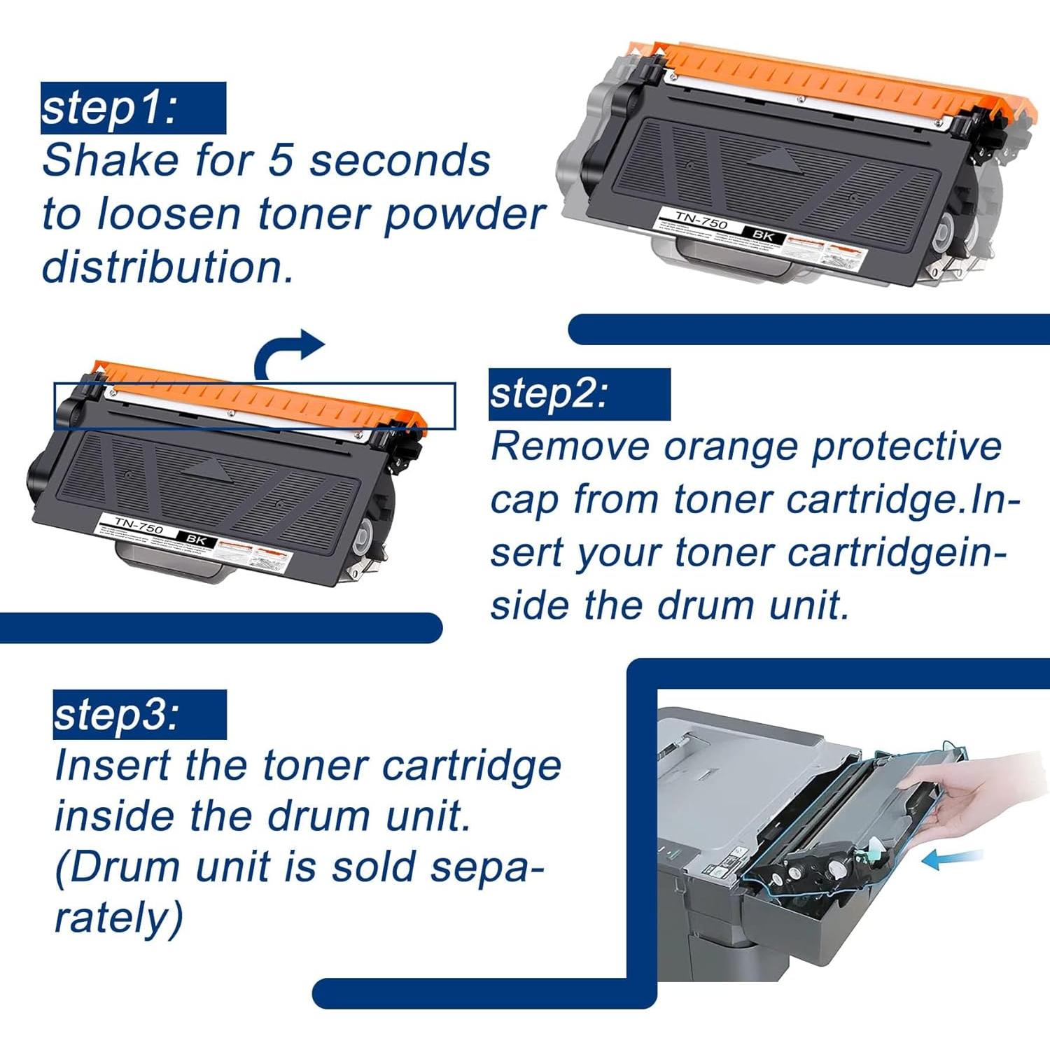 Cartucho de Tóner Negro TN750 Alto Rendimiento Brother