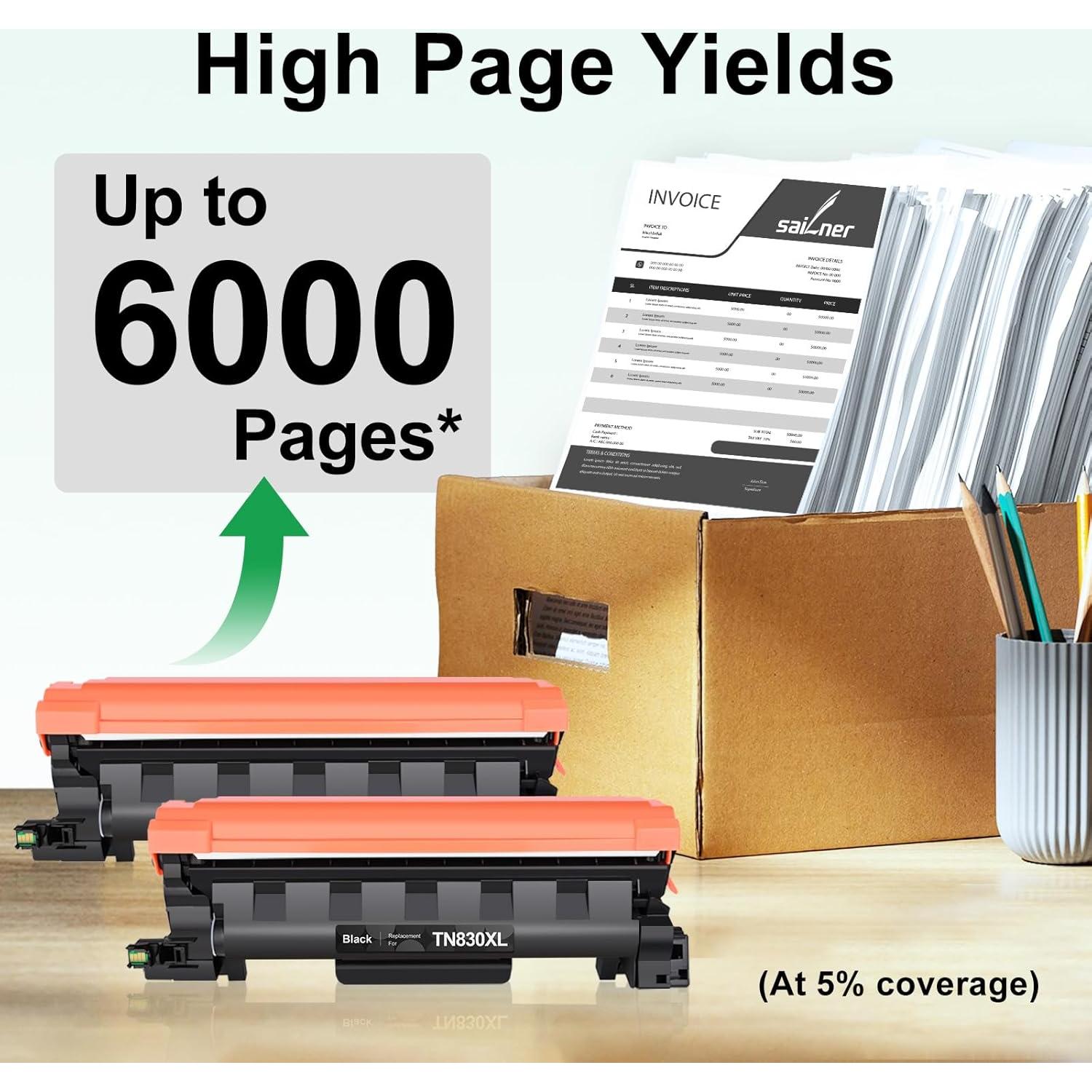 Cartucho de Tóner SAILNER TN830XL Negro Compatible 6000 Páginas