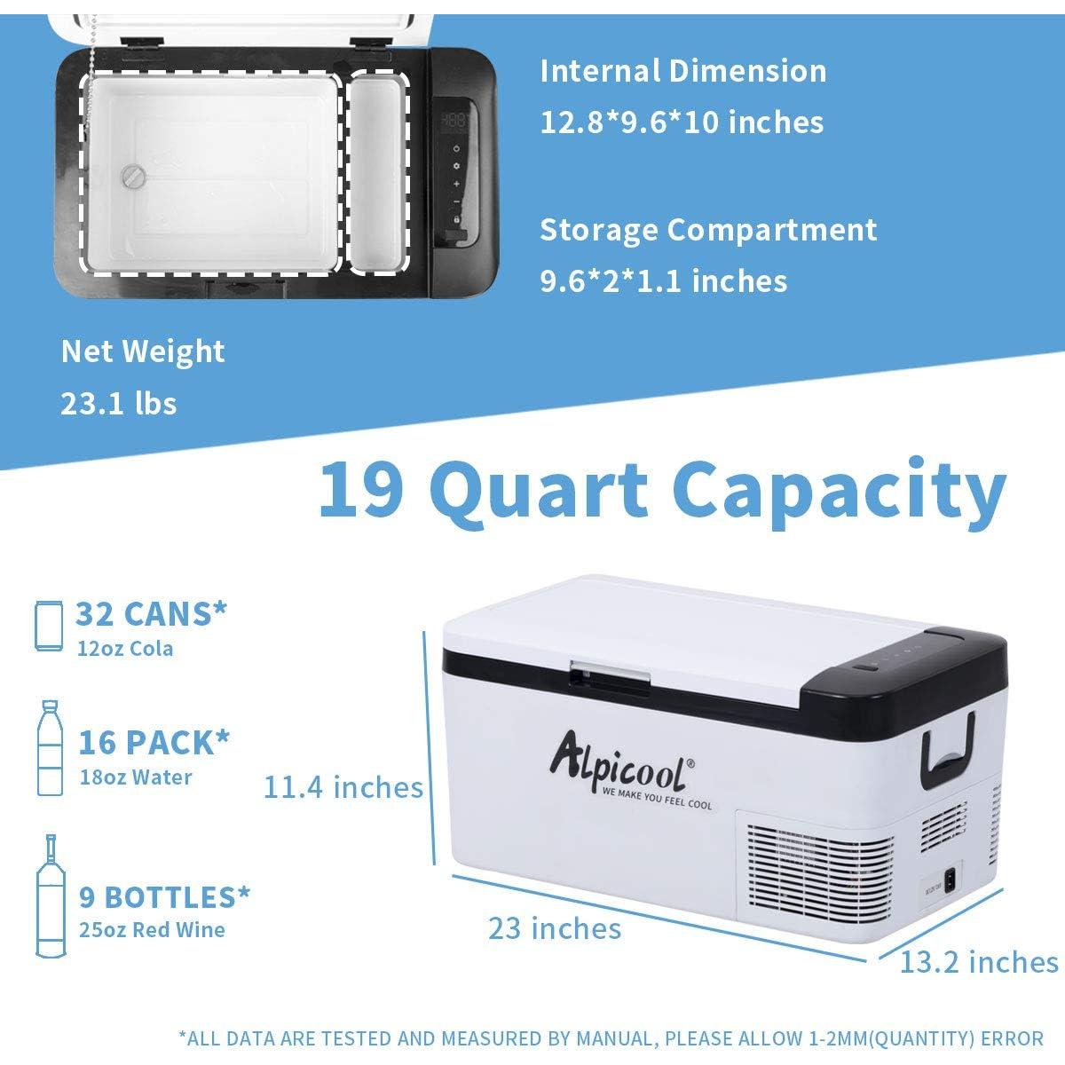 Congelador Portátil Alpicool K18 - 18 Litros, 12V/24V DC