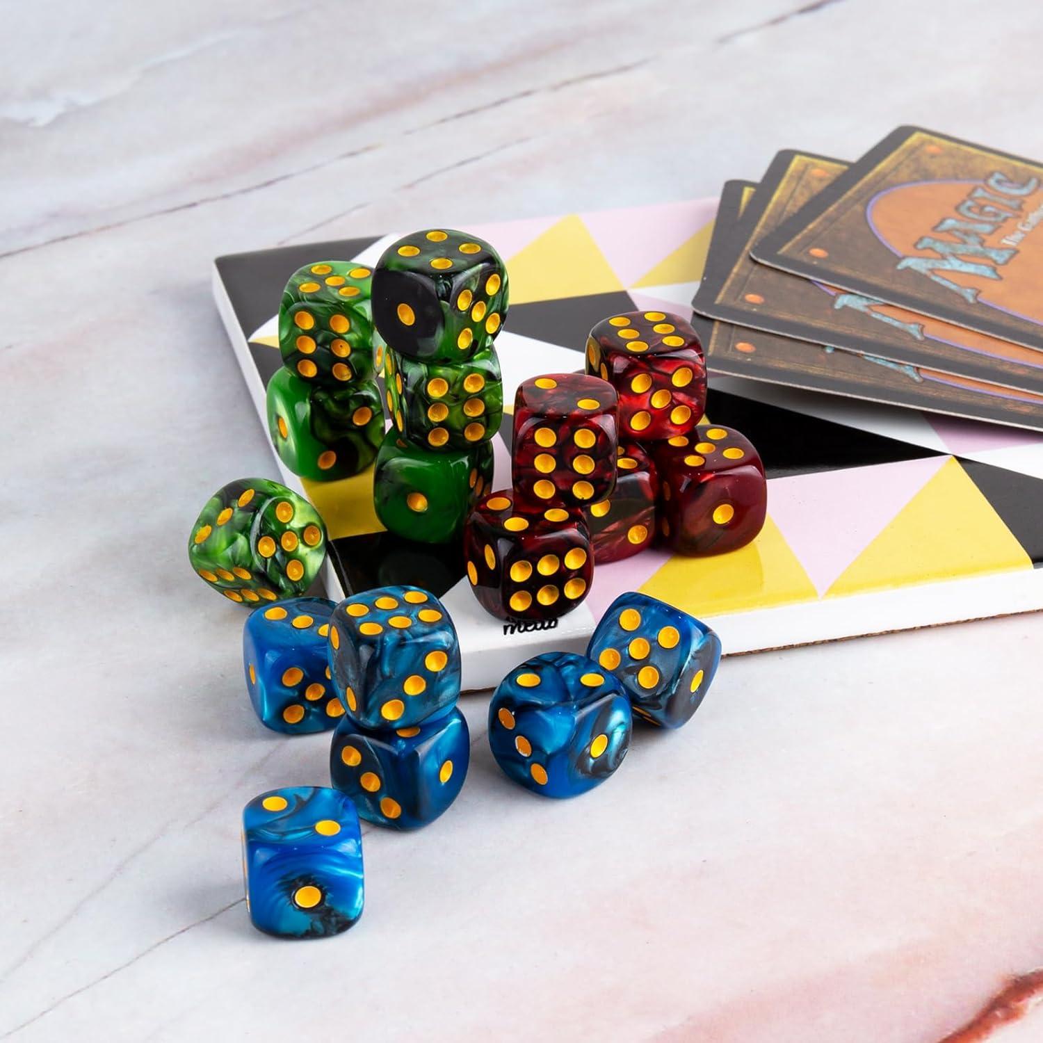Set de 48 Dados D6 Mármol LAMJAM 12mm para Juegos