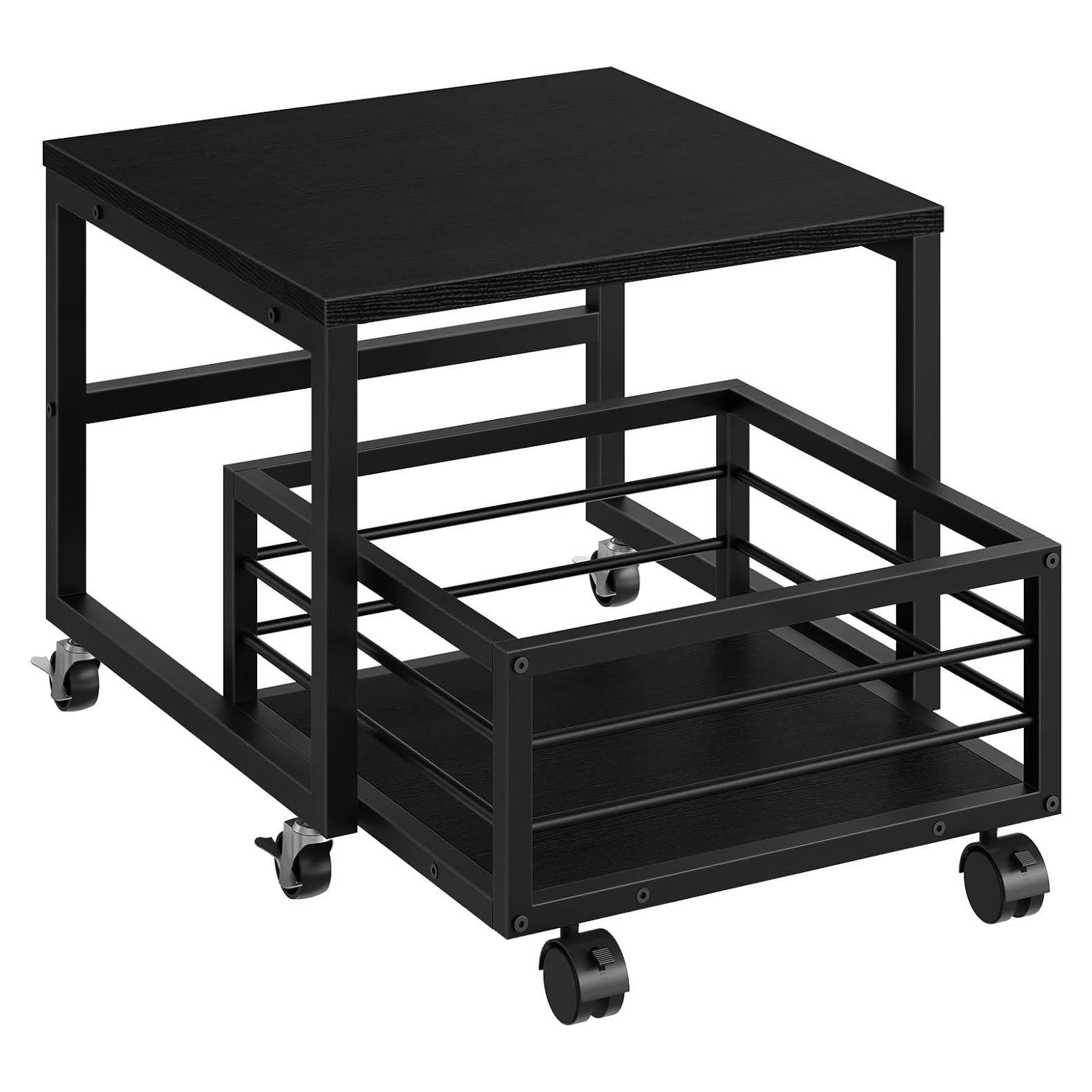 Soporte para Mini Nevera HOOBRO Negro con Canasta Móvil