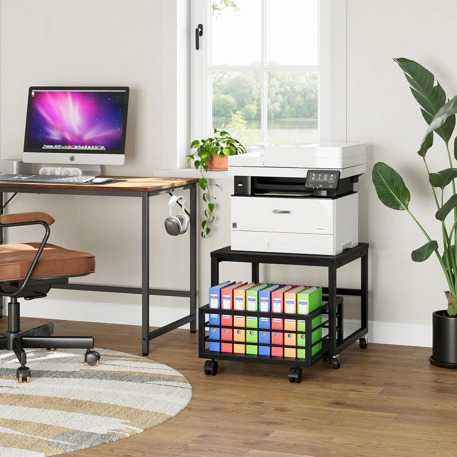 Soporte para Mini Nevera HOOBRO Negro con Canasta Móvil