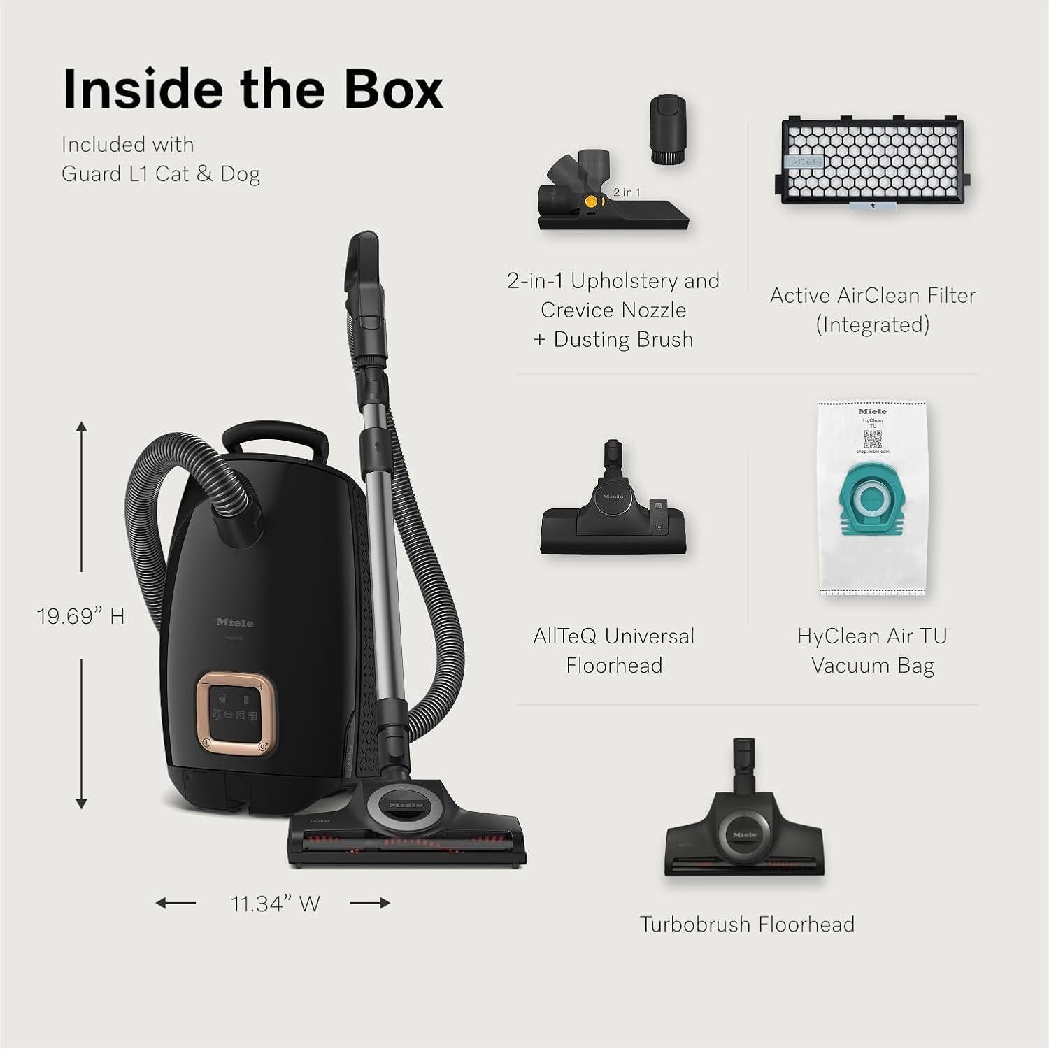 Aspiradora de cilindro Miele Guard L1 para mascotas 1200W