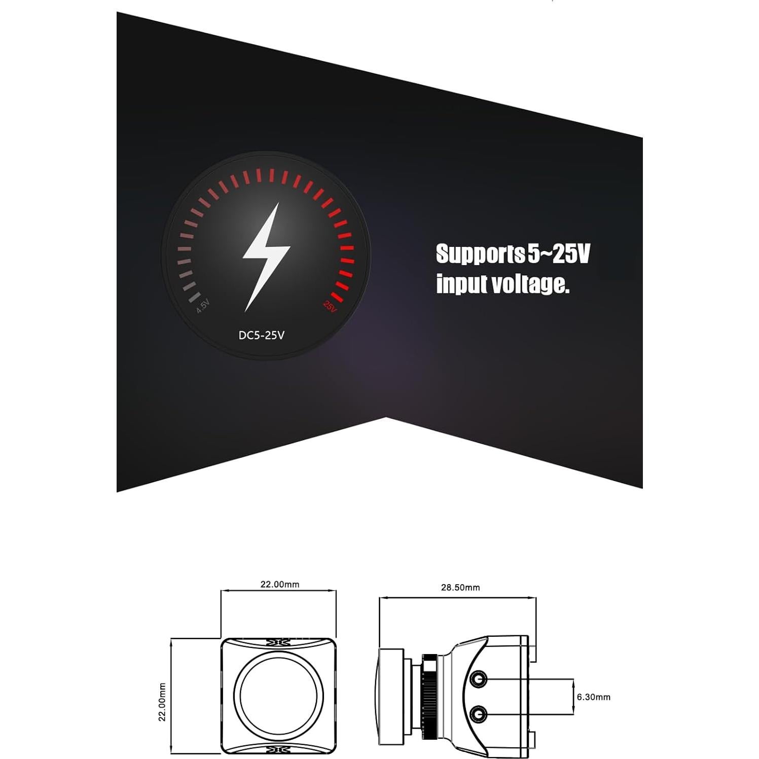 Cámara FPV Razer Mini 1200TVL CMOS 1/3" 22x22mm Ultra Ligera