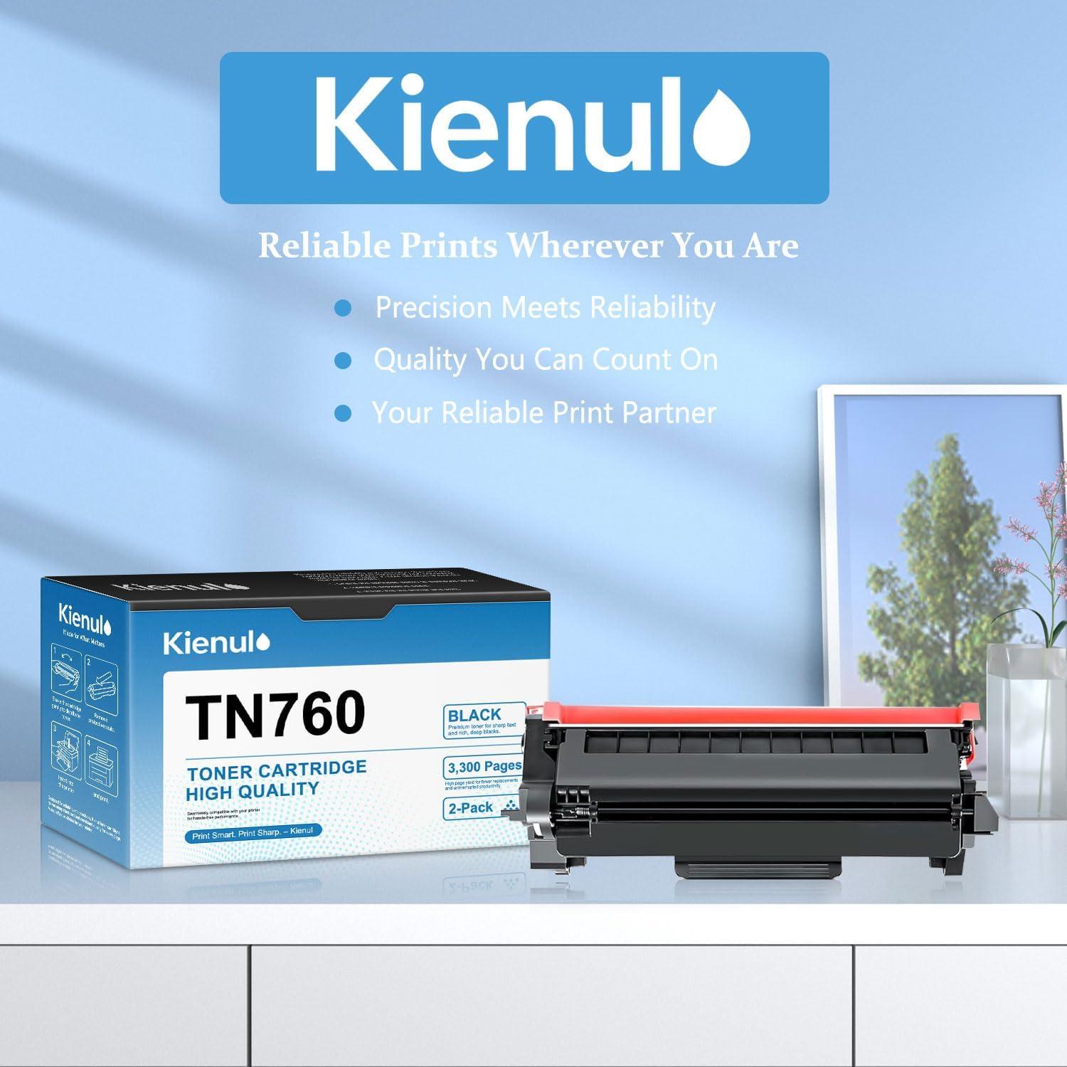 Cartucho de Tóner Kienul TN760 Negro Alto Rendimiento 2-Pack