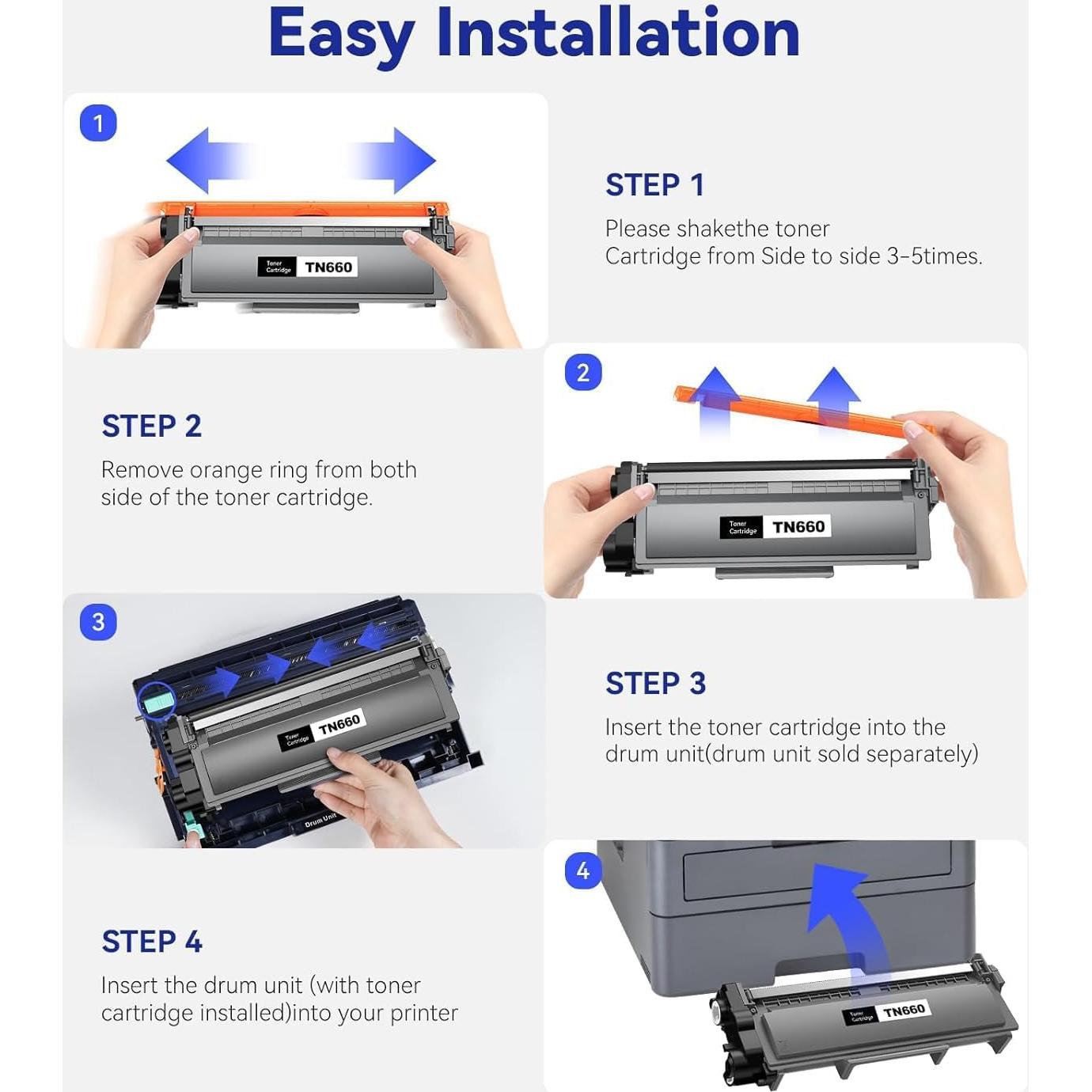 Cartucho de Tóner TN660 Inkpad Alta Capacidad 4 Unidades