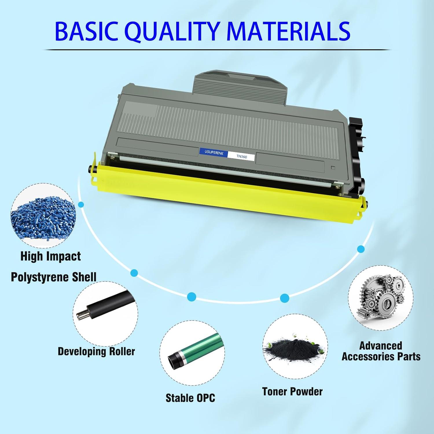 Paquete de 3 Cartuchos de Tóner Negro USUPERINK TN360 Compatible