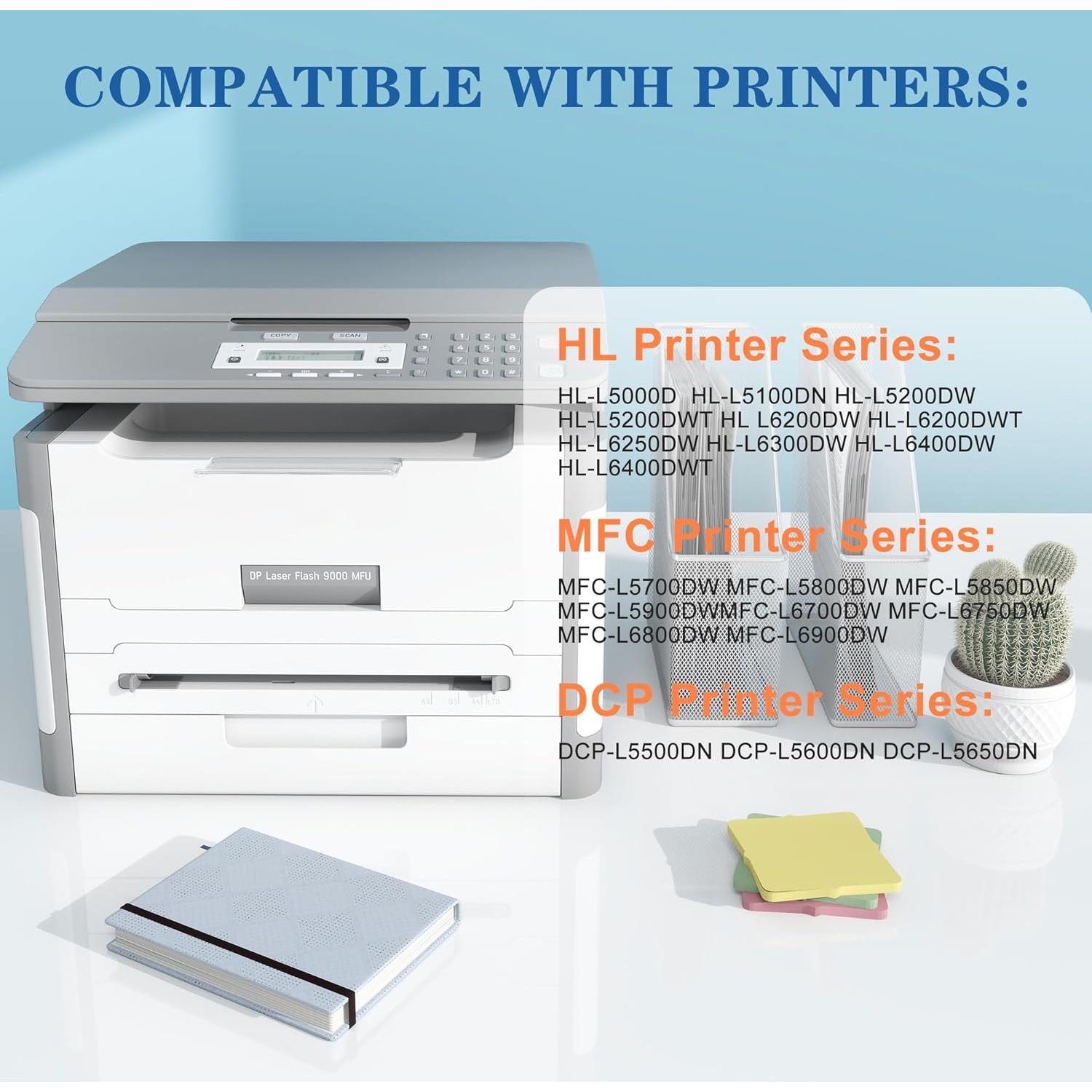 Paquete de 2 Cartuchos de Tóner TN850 Aililiya Negro 8000 Páginas