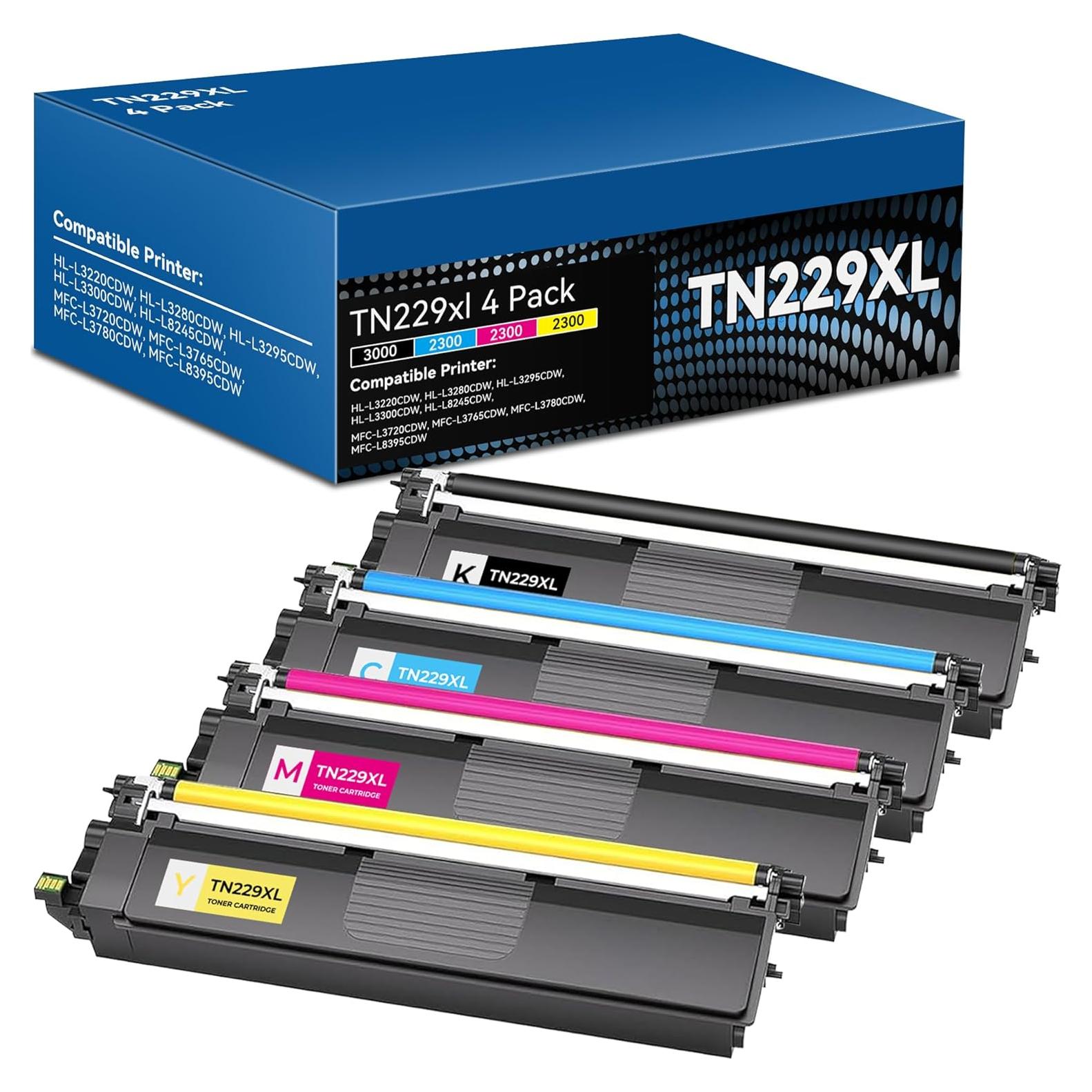 Cartuchos de Tóner Compatible Brother TN229XL - Paquete de 4
