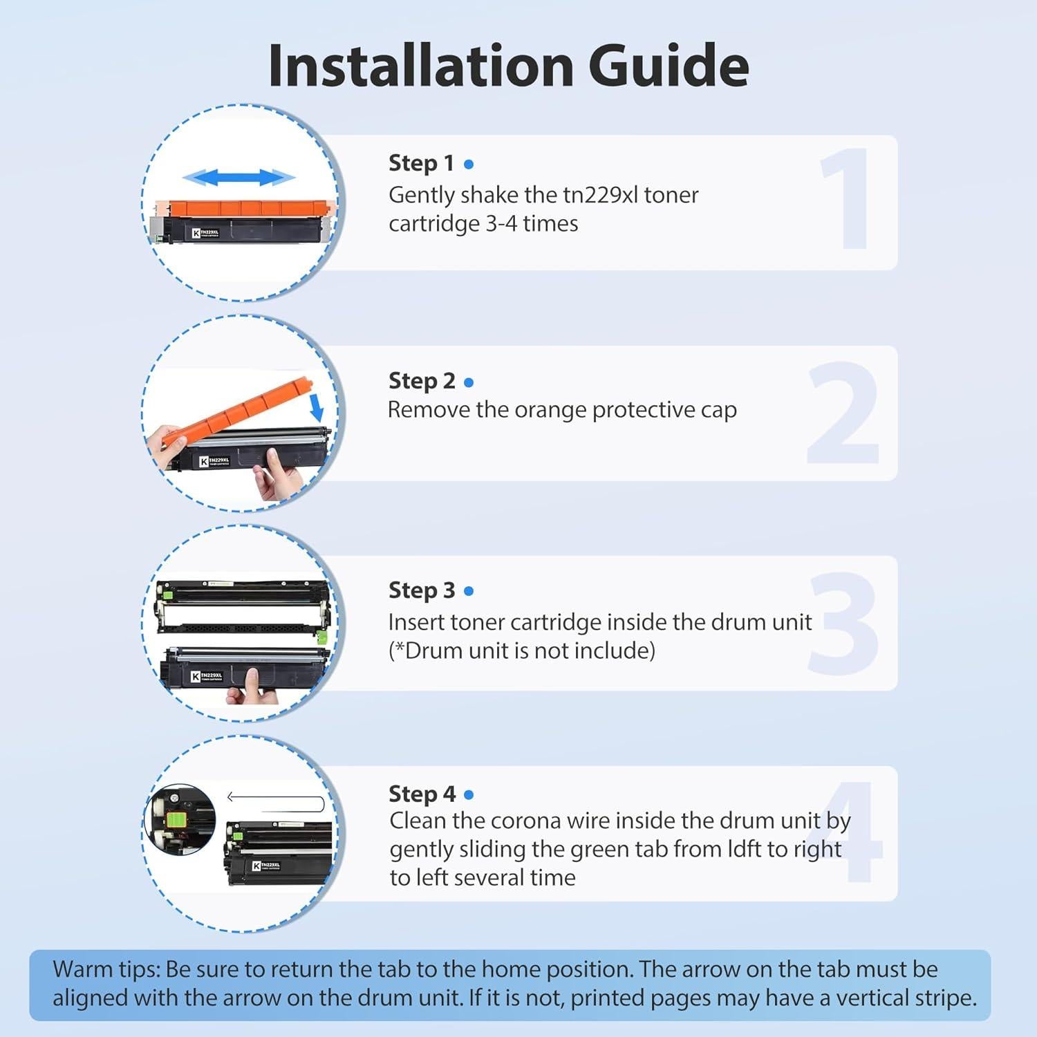 Cartuchos de Tóner Compatible Brother TN229XL - Paquete de 4