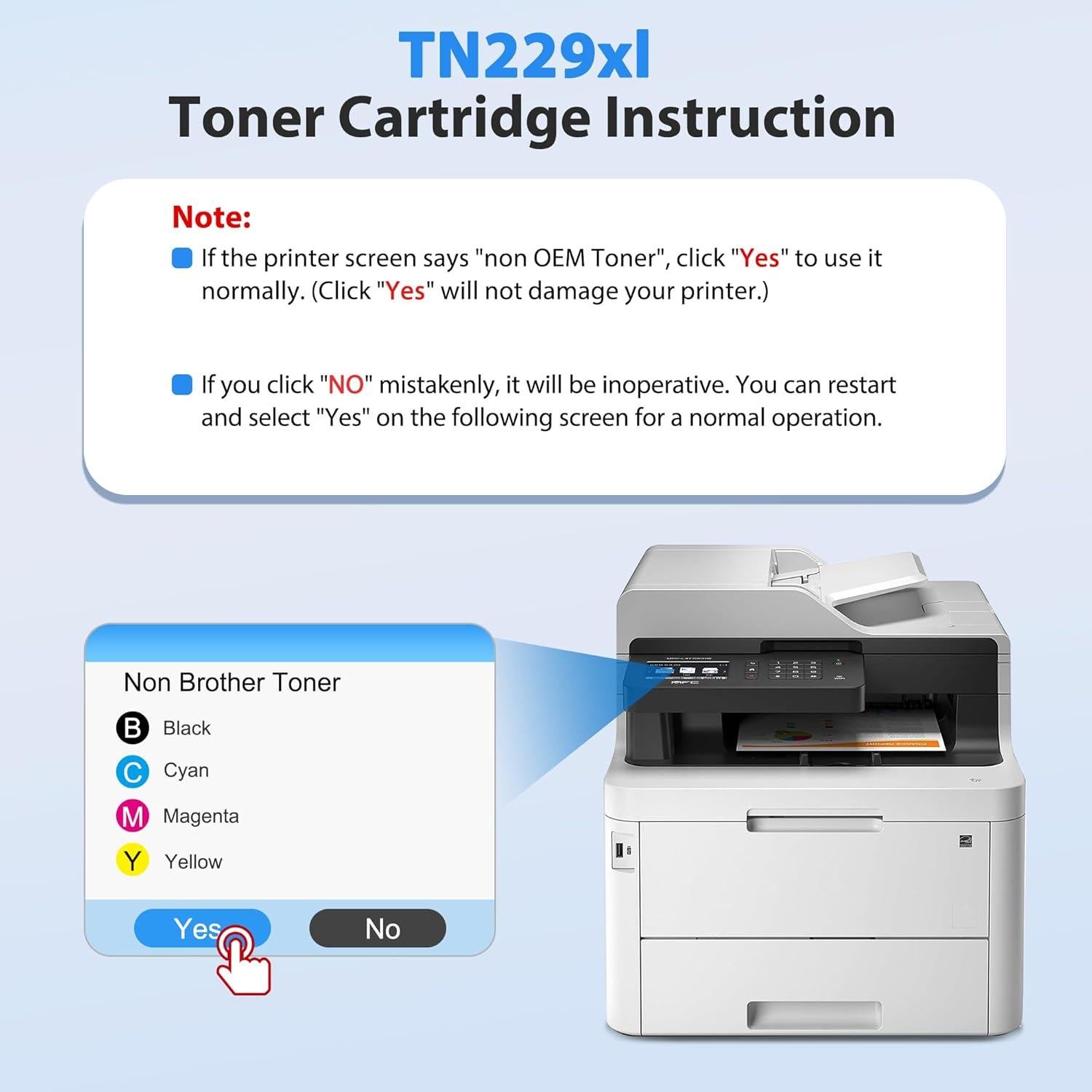 Cartuchos de Tóner Compatible Brother TN229XL - Paquete de 4