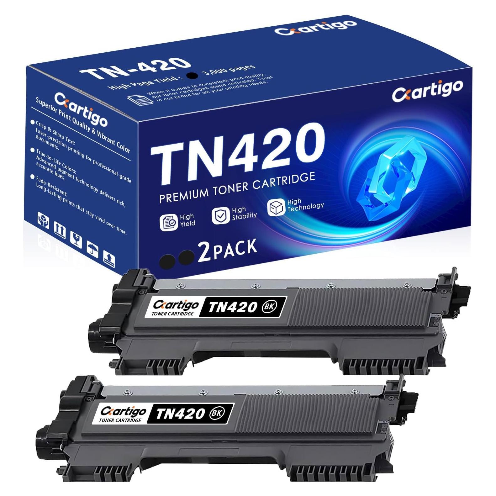 Cartucho de Tóner Negro Cartigo TN420 Paquete de 2