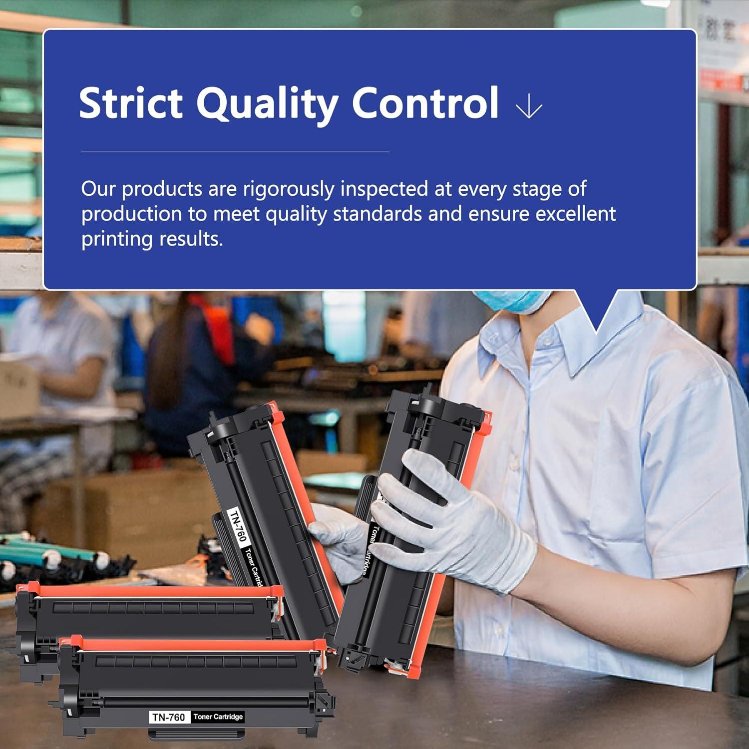 Cartucho de Tóner Negro Obuweu TN-760 Alto Rendimiento 4 Pzas