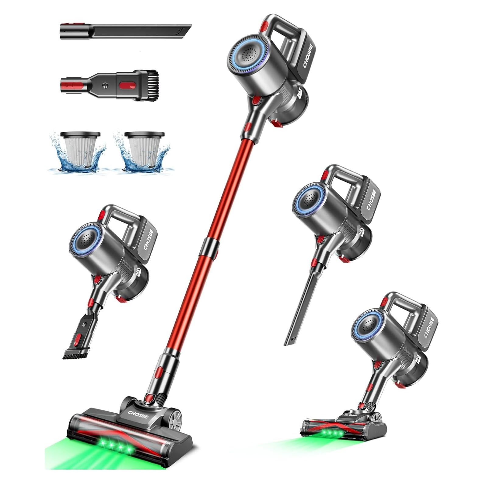 Aspiradora Inalámbrica CHOSBE S10 500W 1.5L 40Kpa Rojo