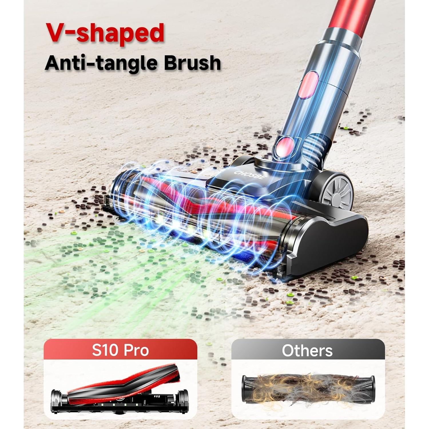 Aspiradora Inalámbrica CHOSBE S10 500W 1.5L 40Kpa Rojo