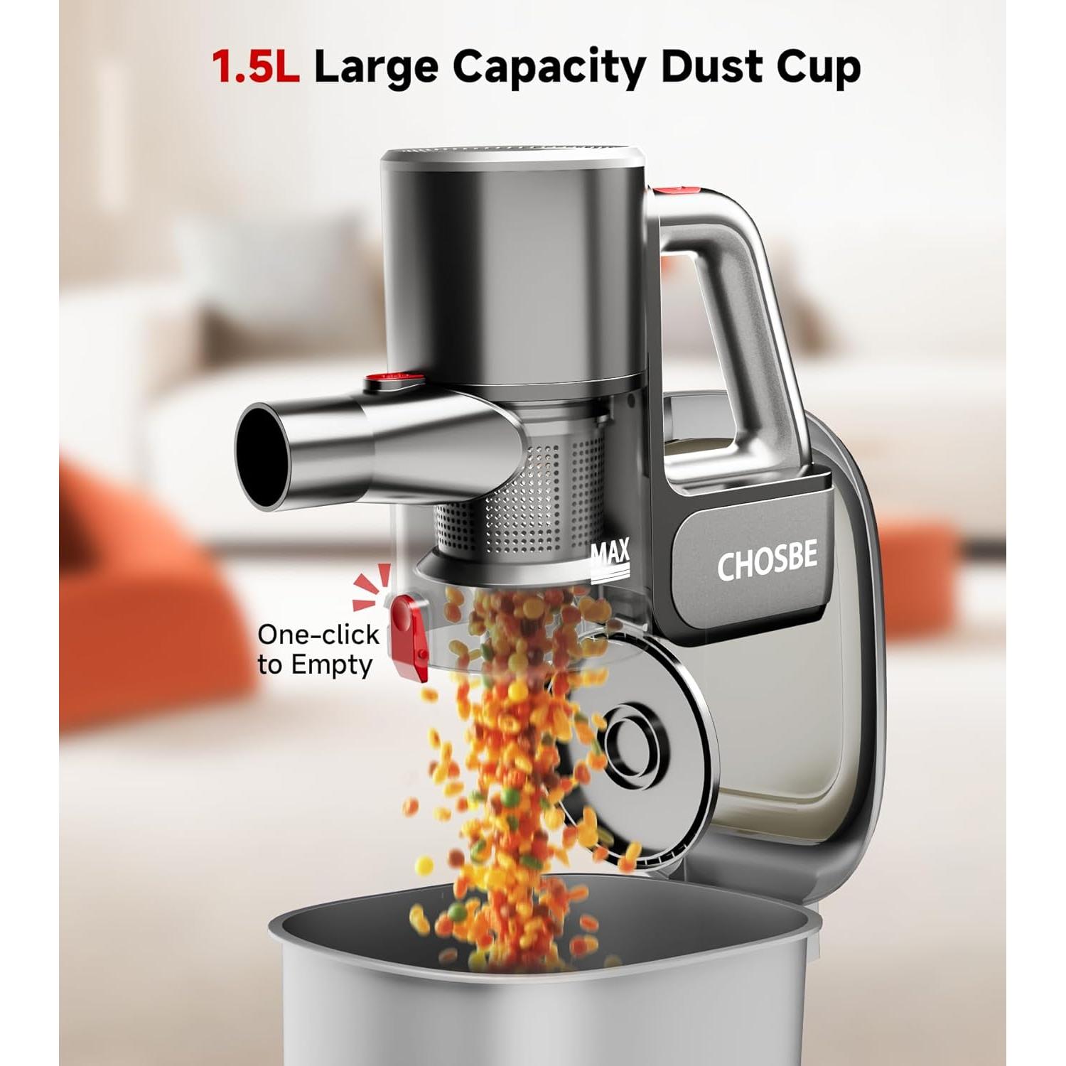 Aspiradora Inalámbrica CHOSBE S10 500W 1.5L 40Kpa Rojo