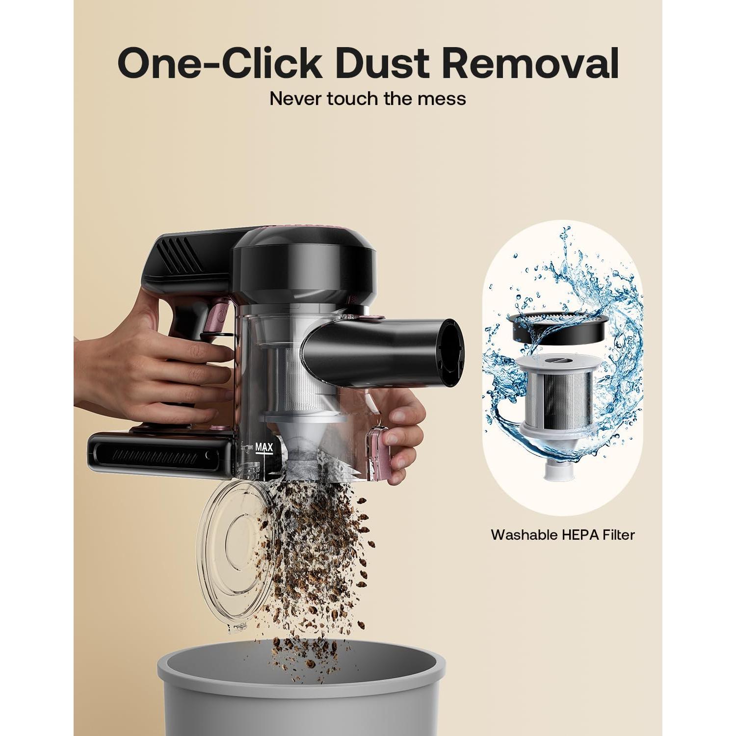 Aspiradora Inalámbrica Trucozie T351 40Kpa 45Min 8-en-1 Negra