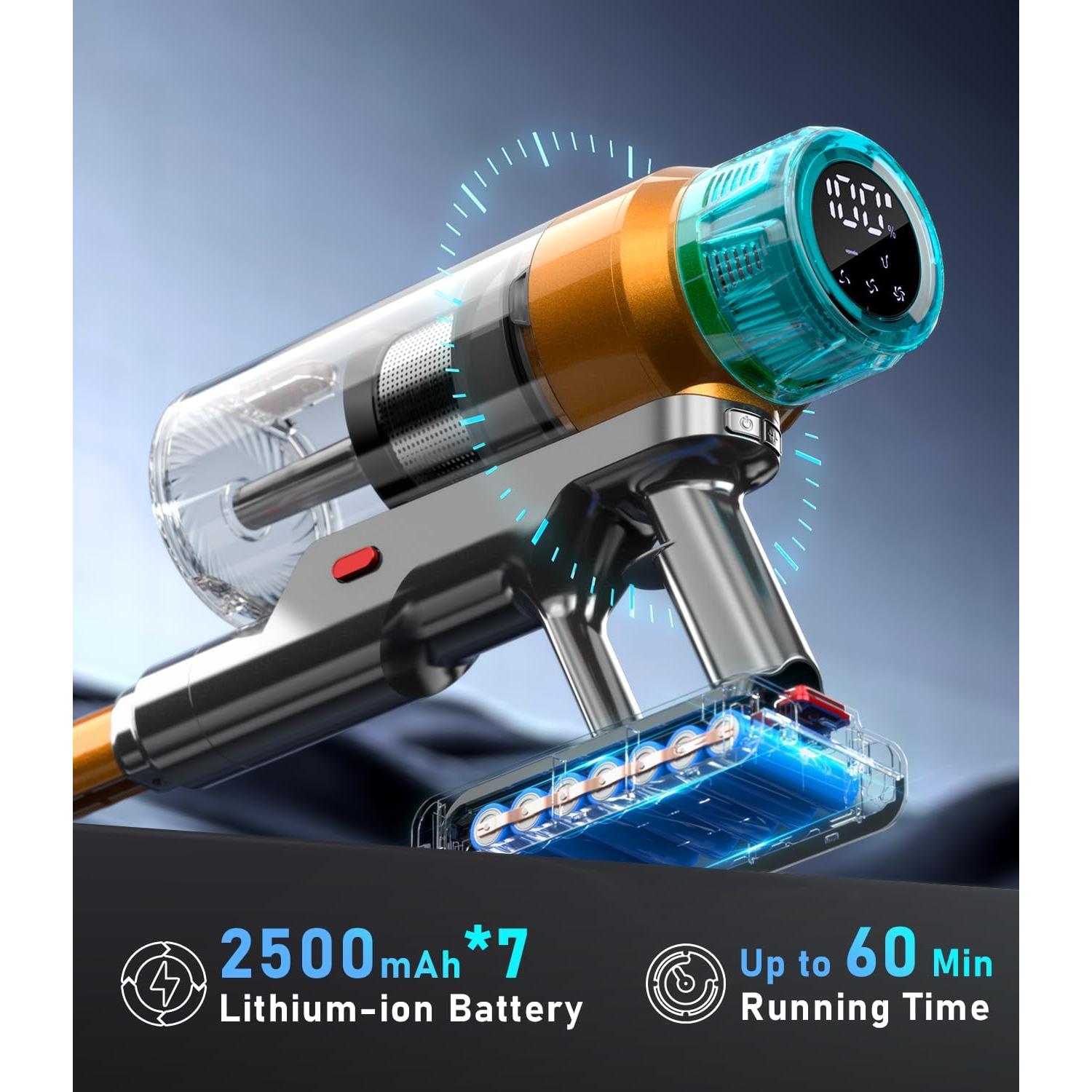 Aspiradora Inalámbrica MBYULO EHBL 600W 55Kpa 60Min 8 en 1