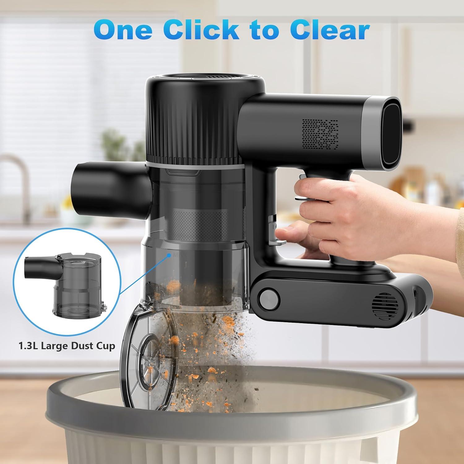 Aspiradora Inalámbrica Tikom V450 450W 40Kpa con Base de Carga