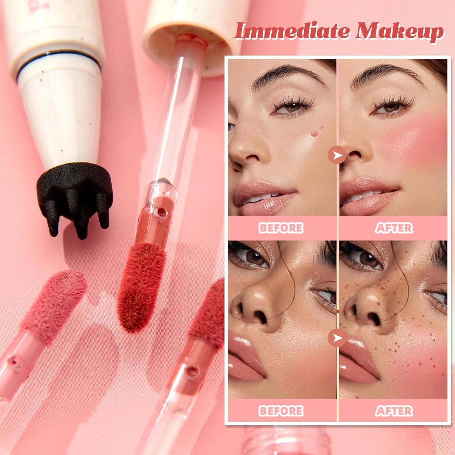 Bolígrafo Rubor y Pecas Charm Kiss Rosa Atardecer 2 en 1