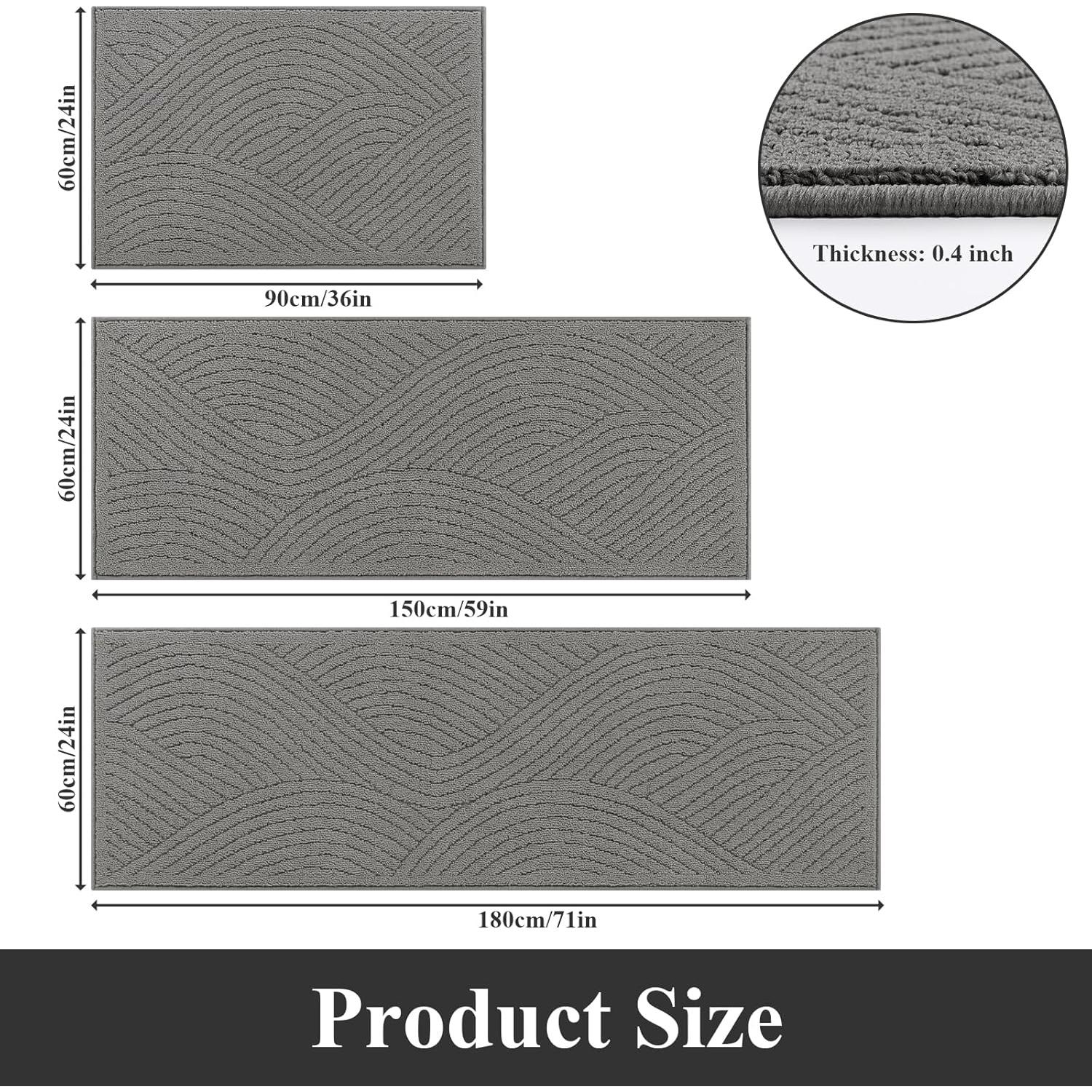 Conjunto de Alfombrillas de Cocina SHACOS 3 Piezas Antideslizantes