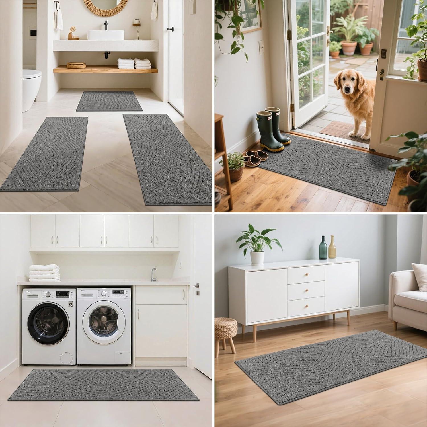 Conjunto de Alfombrillas de Cocina SHACOS 3 Piezas Antideslizantes